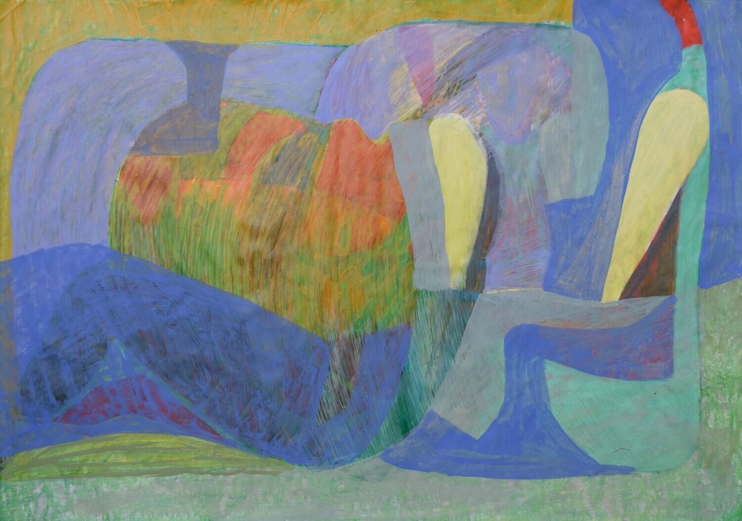 Carolin ,  Acrylic on paper and their collage on canvas with wooden frame // Size : ca. 30 x 40 x 4cm,