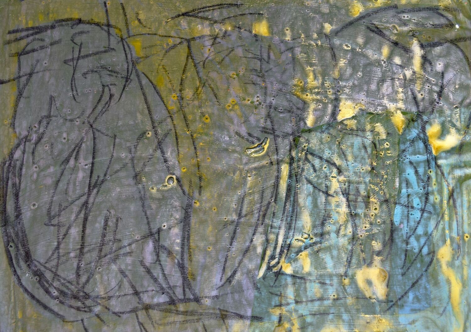 Carolin ,  Acrylic on paper and their collage on canvas with wooden frame // Size: ca..30 x 40 x 4 cm