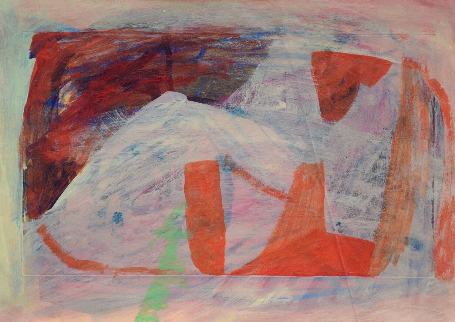 Carolin ,  Acrylic on paper and their collage on canvas with wooden frame // Size: ca..30 x 40 x 4 cm
