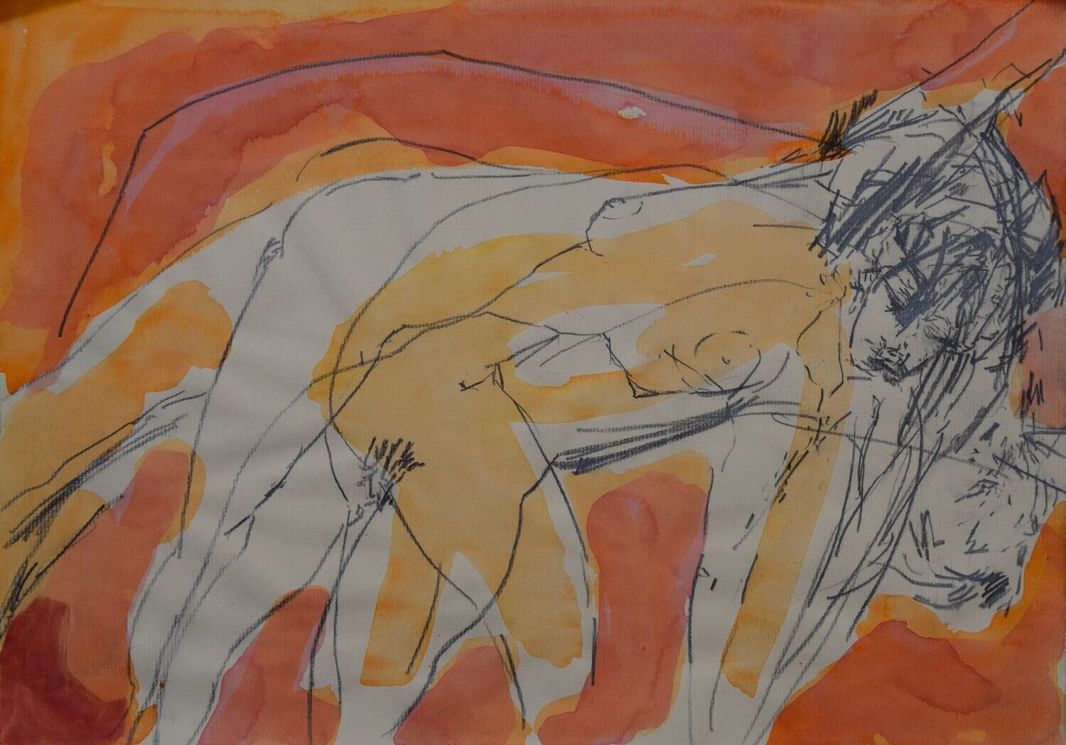 Carolin ,  Acrylic on paper and their collage on canvas with wooden frame // Size : ca. 30 x 40 x 4cm,