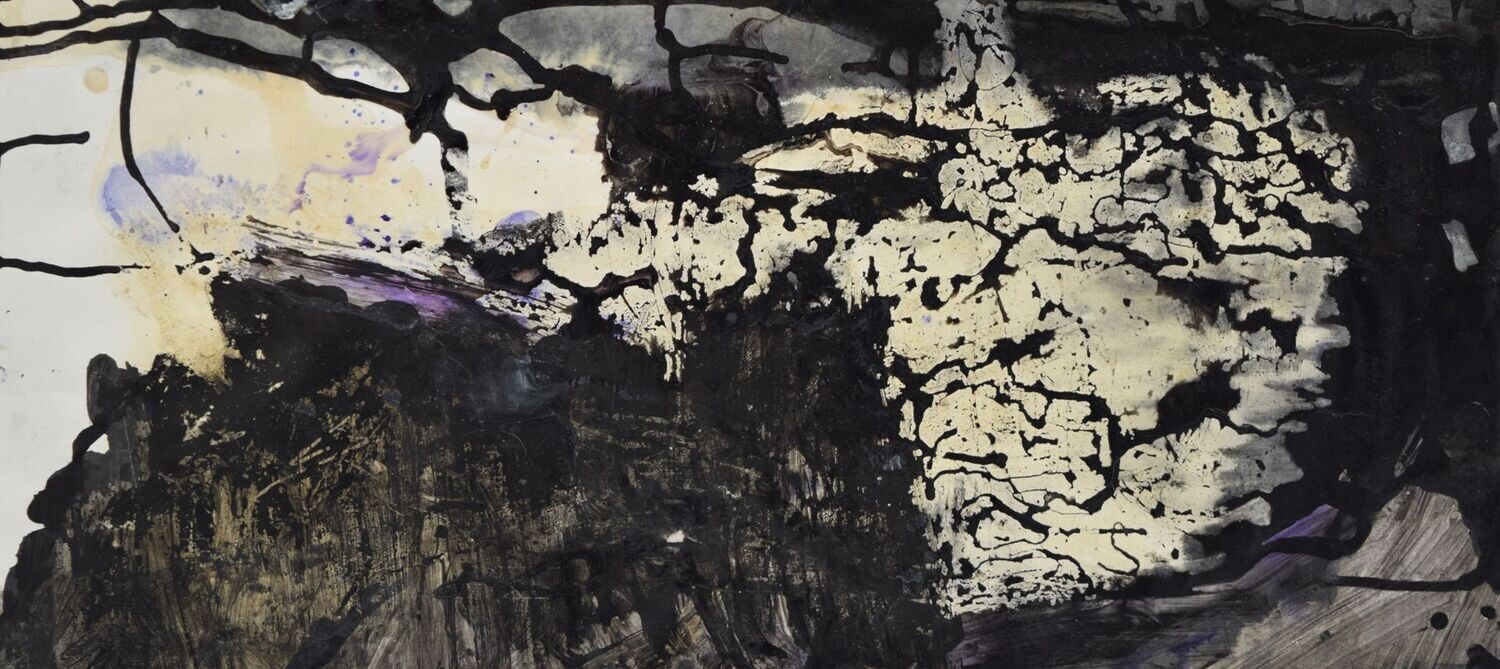 Carolin ,  Acrylic on paper and their collage on canvas with wooden frame // Size: ca..25 x 50 x 4 cm