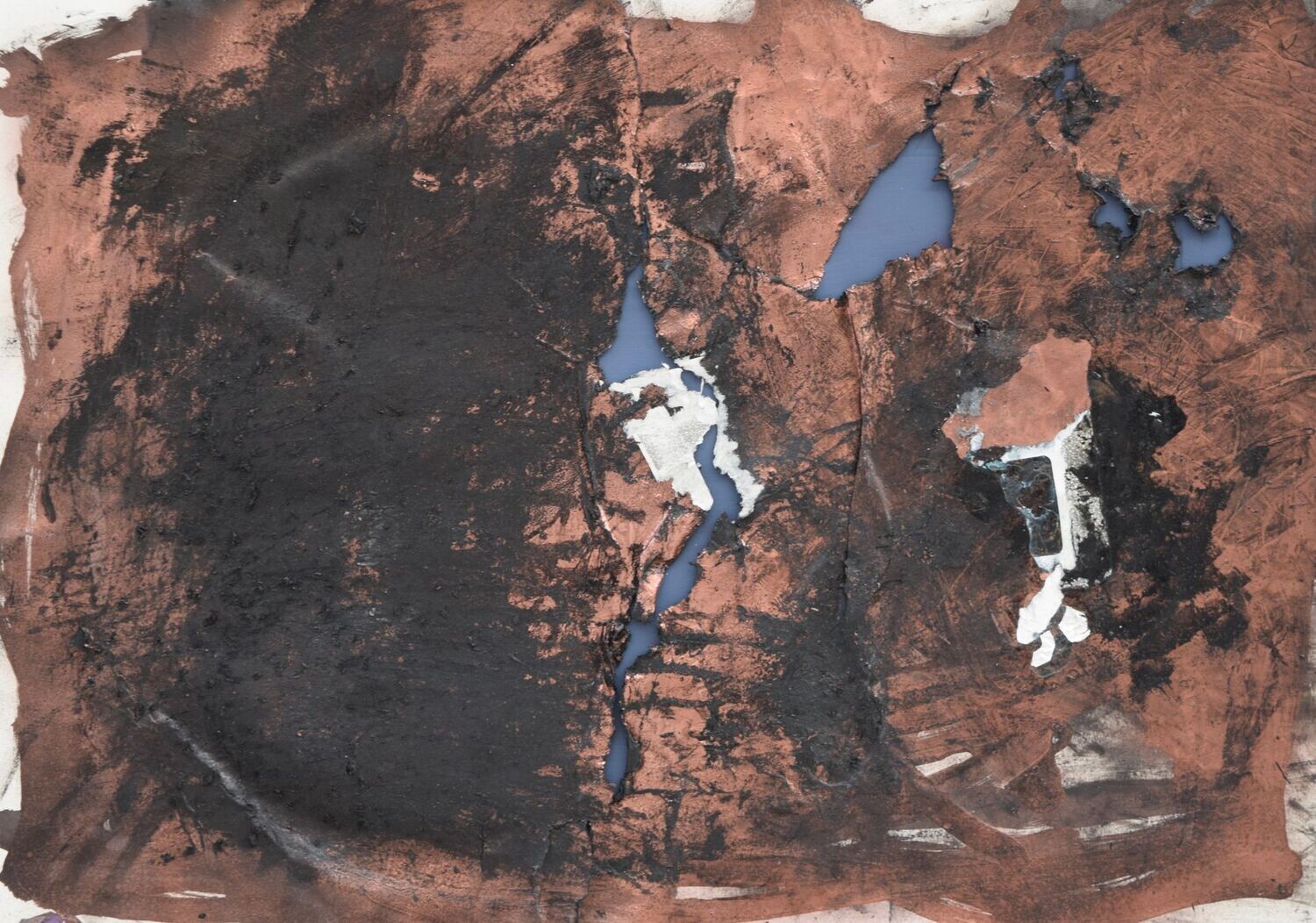 Collage, handmade paper with acrylic on Two fabrics canvas // Size : ca. 35 x 45 x 4cm,