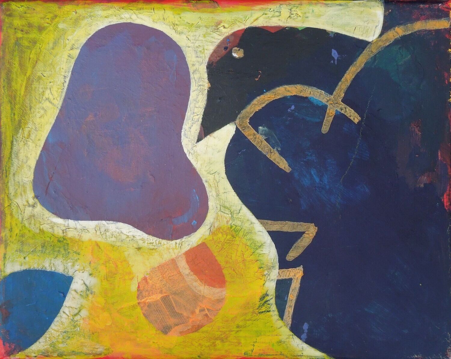 Abstract  // Acrylic on canvas with wooden frame // Size: ca..20 x 30 x 2 cm