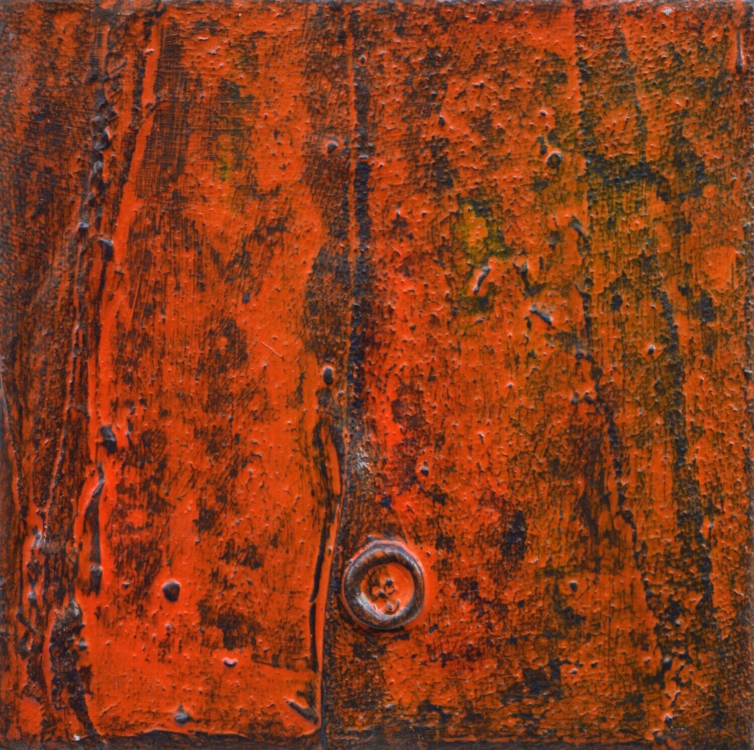 Collage  Clothes, Acrylic  With powder color pigment on Canvas on a wooden frame // Size: ca. 20 x 20 x 2 cm,