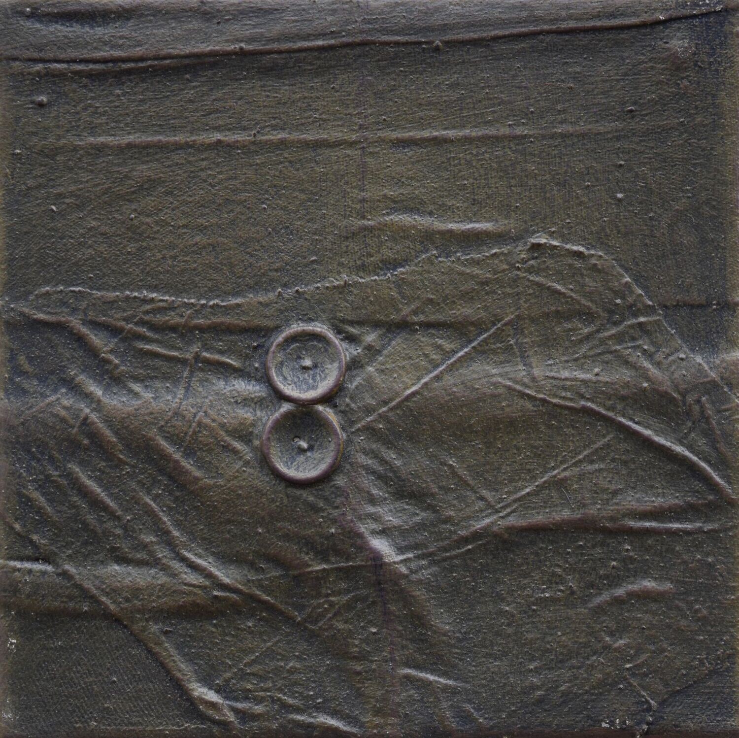 Collage  Clothes, Acrylic  With powder color pigment on Canvas on a wooden frame // Size: ca. 20 x 20 x 2 cm,