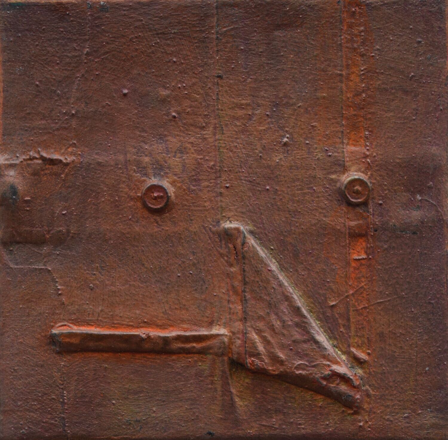 Collage  Clothes, Acrylic  With powder color pigment on Canvas on a wooden frame // Size: ca. 20 x 20 x 2 cm,