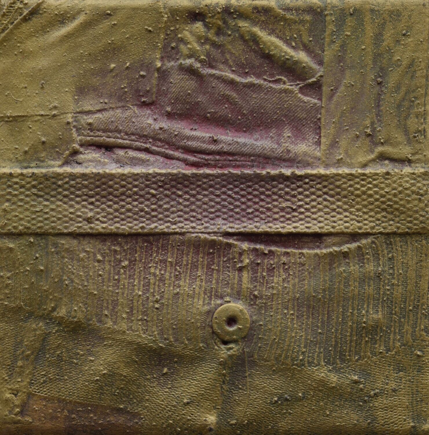 Collage  Clothes, Acrylic  With powder color pigment on Canvas on a wooden frame // Size: ca. 20 x 20 x 2 cm,
