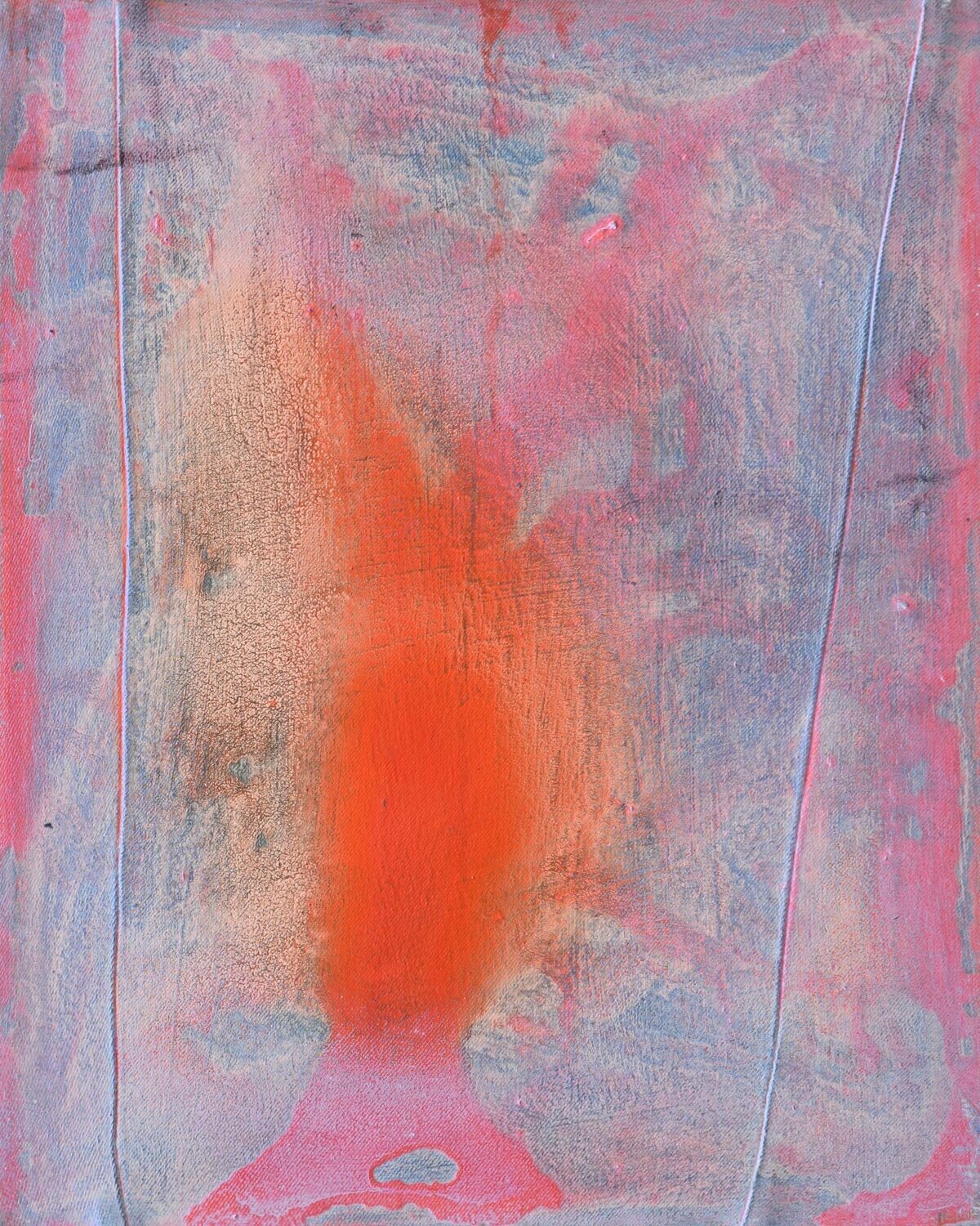 Clothes collage on canvas with acrylic on Two fabrics canvas // Size : ca. 50 x 40 x 2 cm