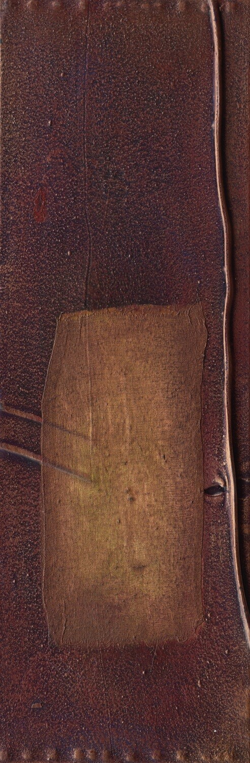 Collage  Clothes, Acrylic  With powder color pigment on Canvas on a wooden frame // Size : ca. 30 x 100 x 4 cm,
