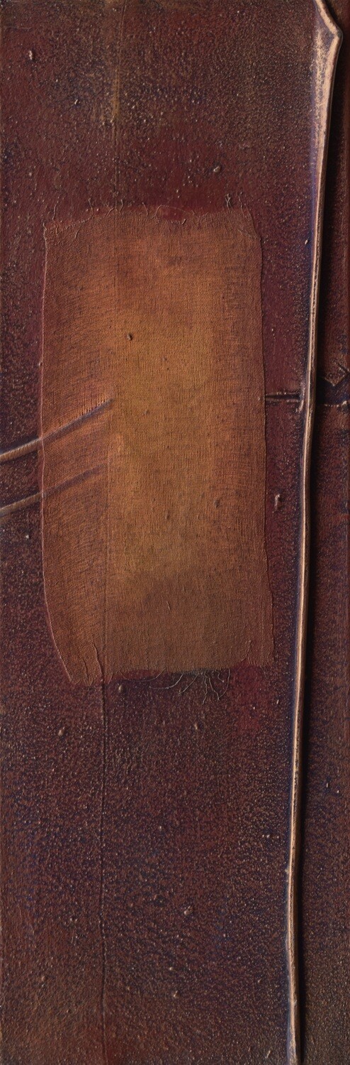 Collage  Clothes, Acrylic  With powder color pigment on Canvas on a wooden frame // Size : ca. 30 x 100 x 2 cm,