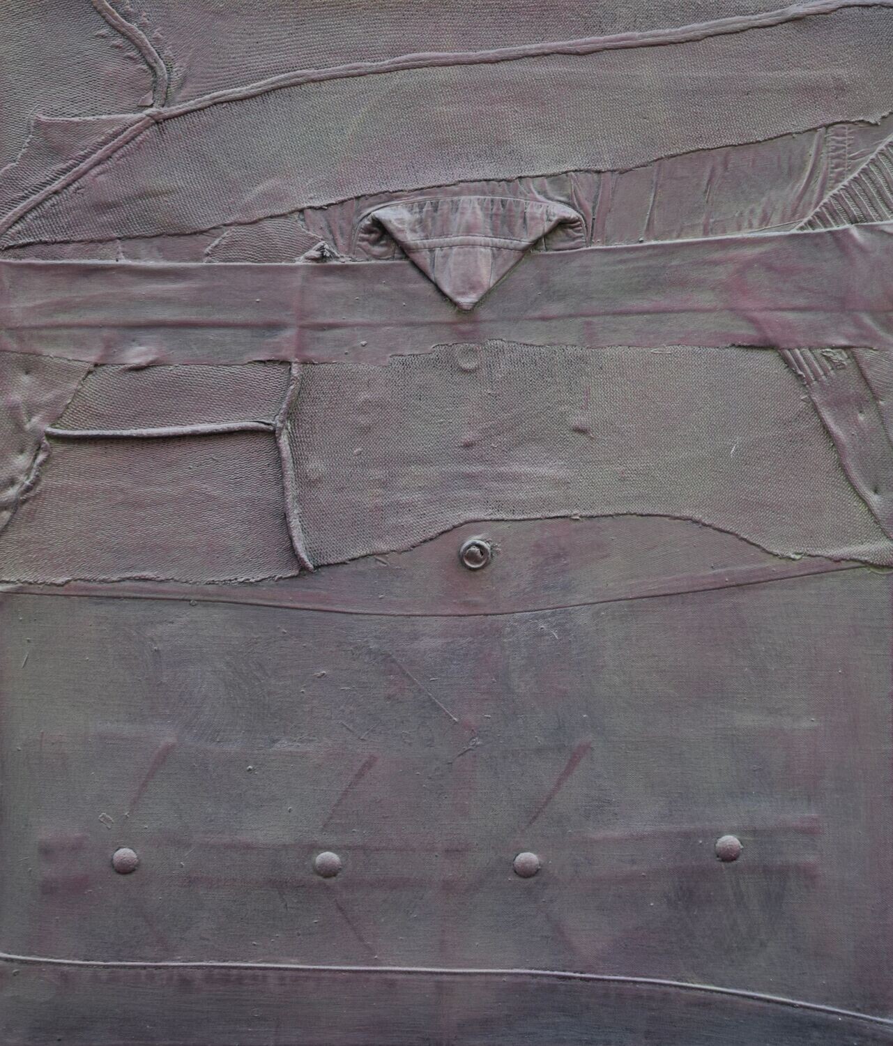 Collage /  Acryilc  Painting / Clothes on Two fabrics  Canvas //  Size : ca. 60 x 80 x 2 cm,