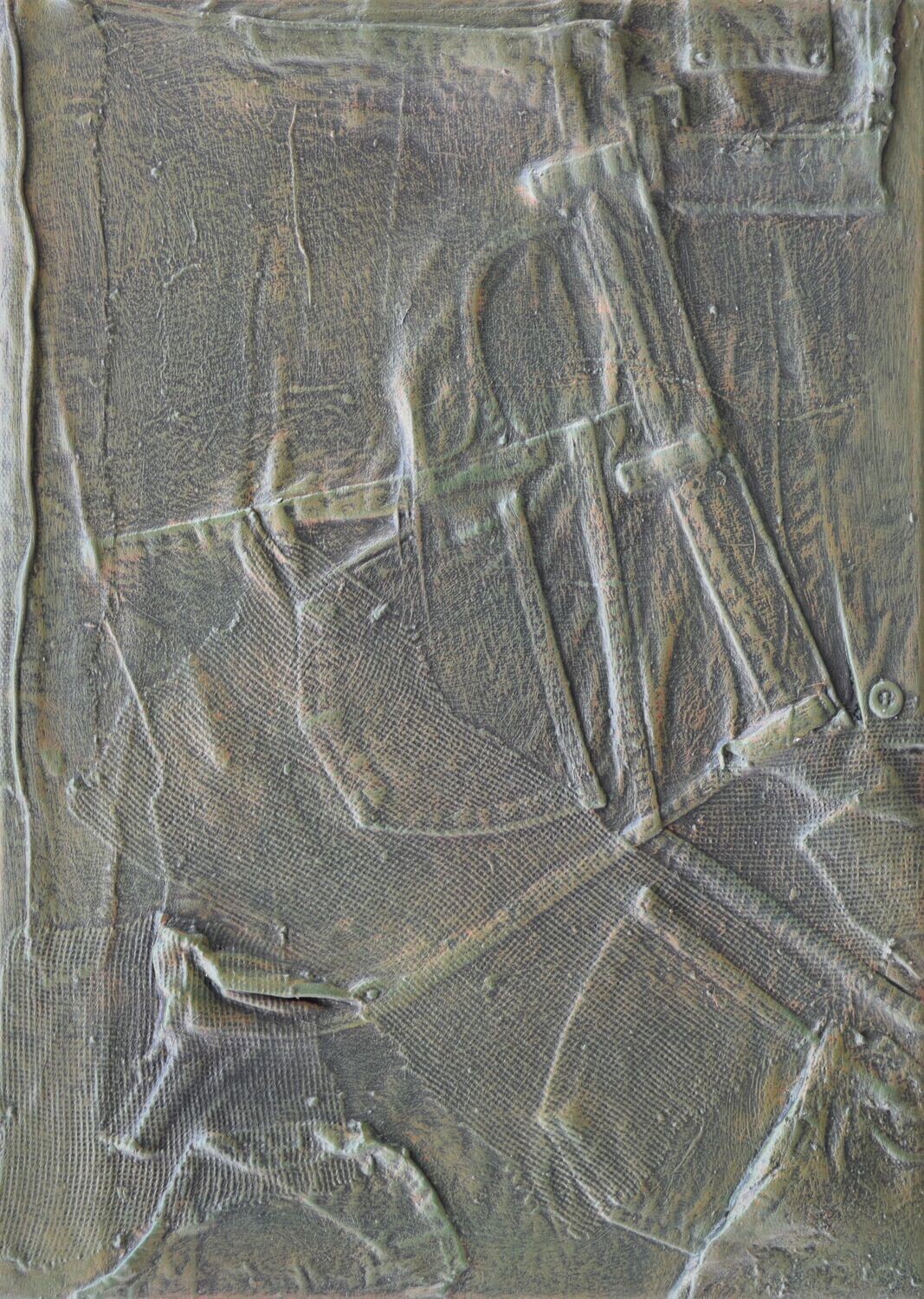 Collage  Clothes, Acrylic  With powder color pigment on Canvas on a wooden frame // Size : ca. 40 x 60 x 4 cm,