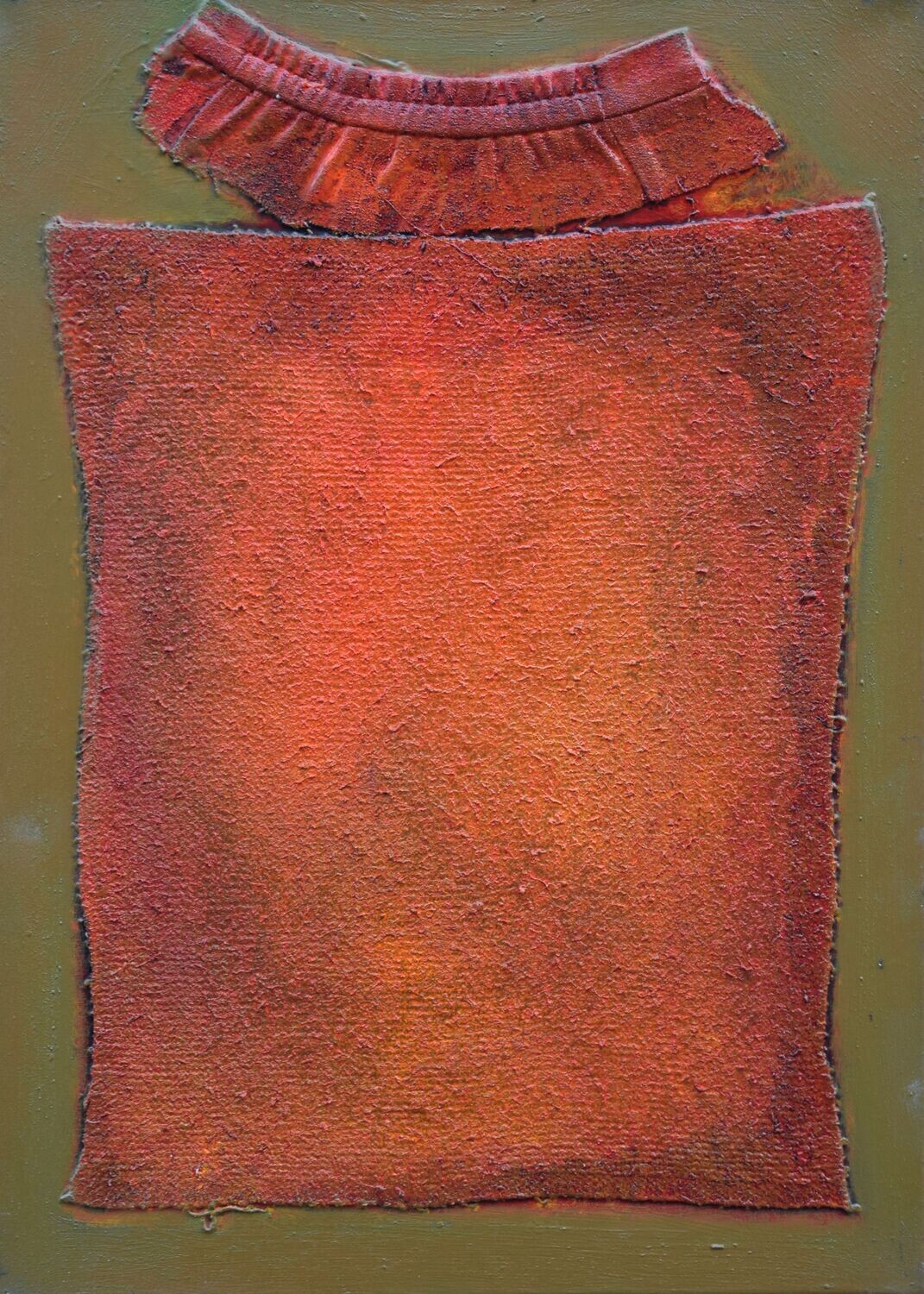 Clothes collage on canvas with acrylic on Two fabrics canvas // Size : ca. 50 x 70 x 4 cm