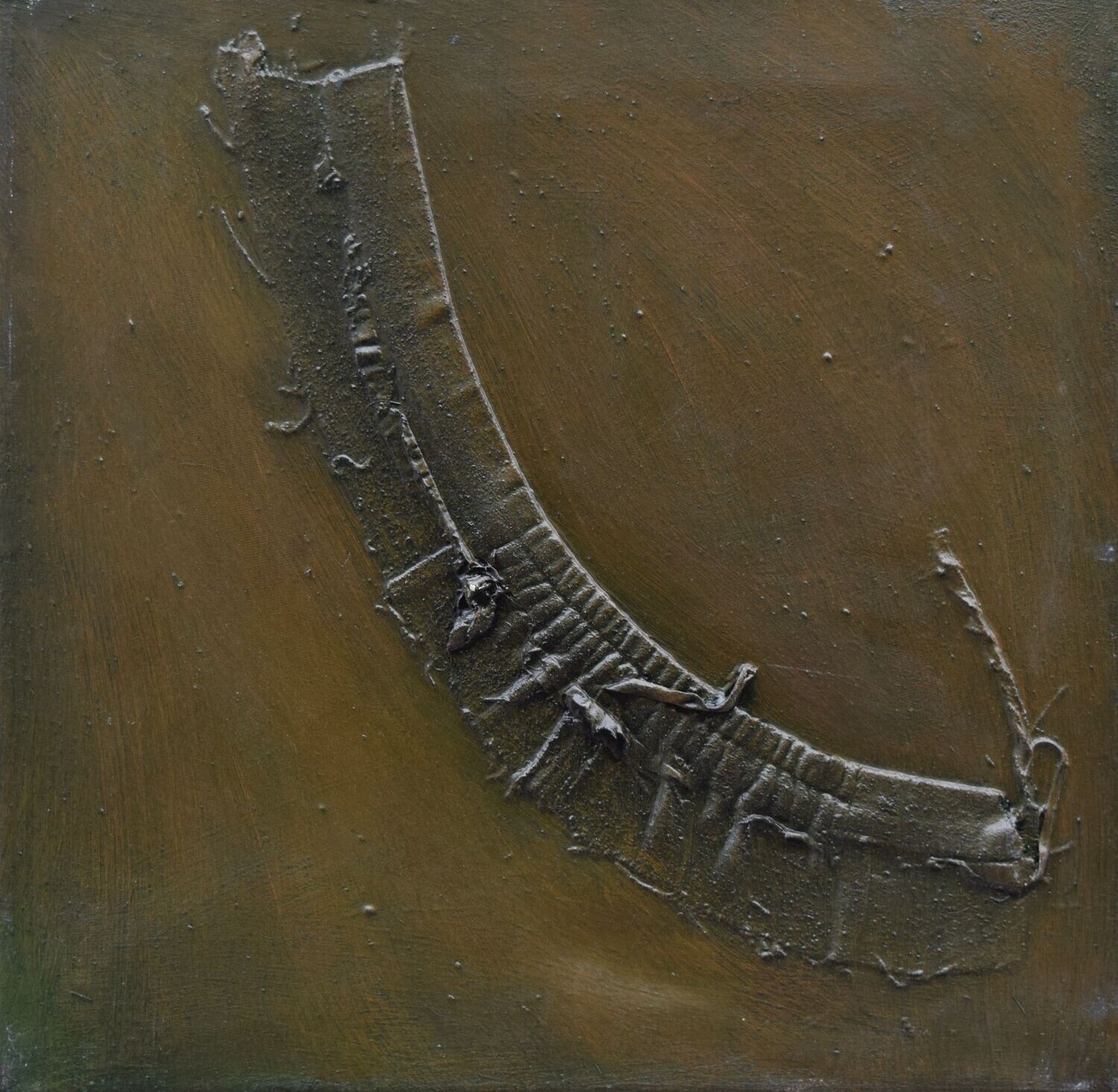 Collage  Clothes, Acrylic  With powder color pigment on Canvas on a wooden frame // Size : ca. 45 x 45 x 3 cm,