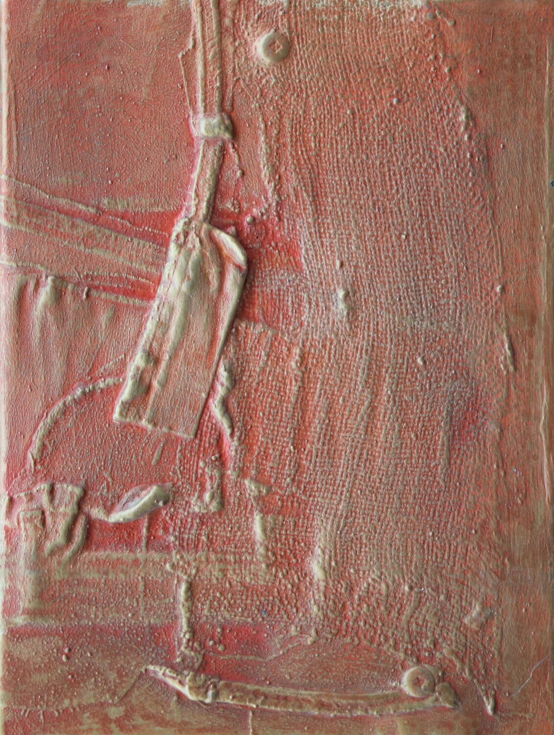Collage  Clothes, Acrylic  With powder color pigment on Canvas on a wooden frame // Size: ca. 30 x 40 x 4 cm,