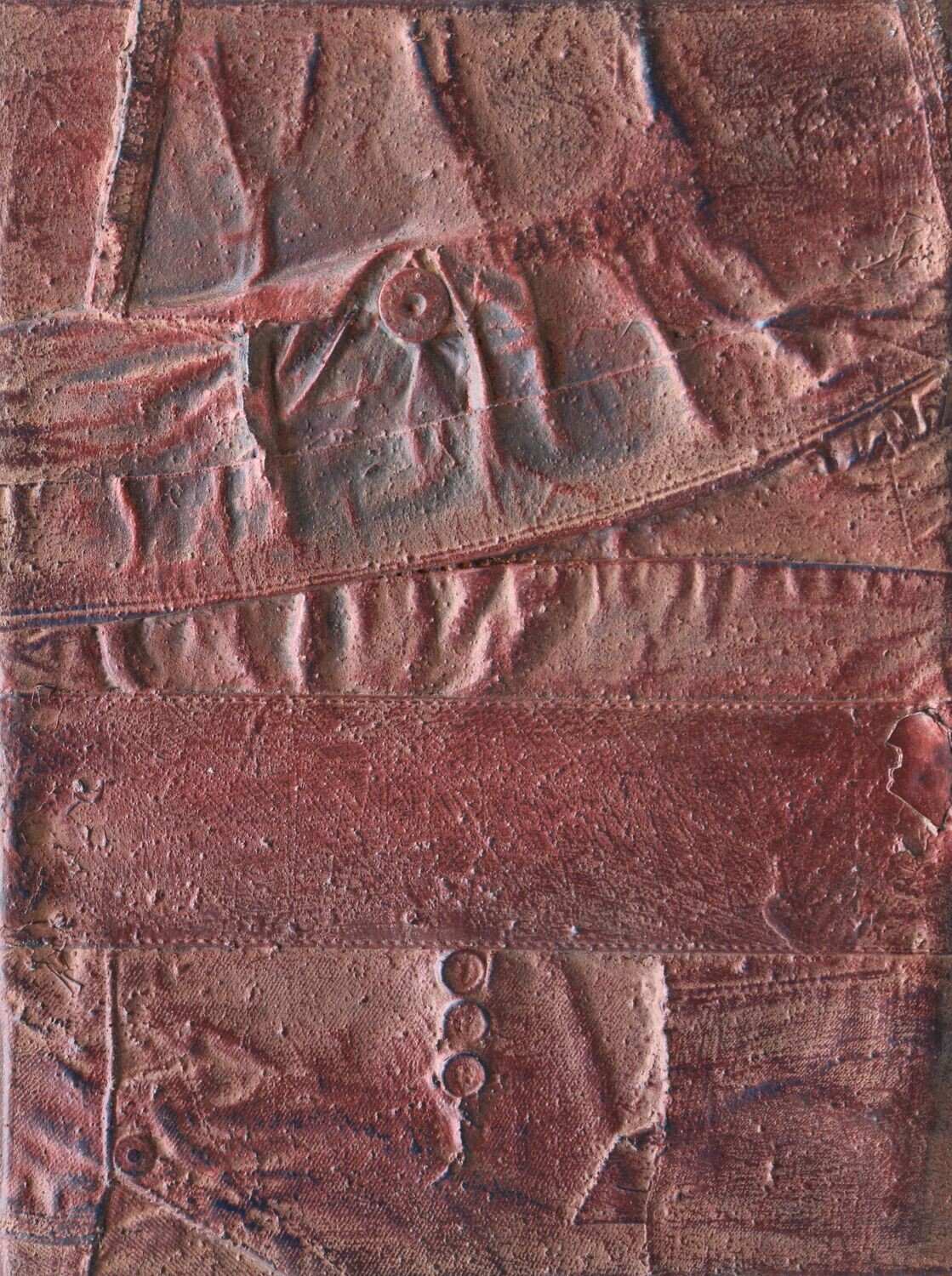 Collage  Clothes, collage &  acrylic With powder color pigment
 on   canvas  // Size: ca. 30 x 40 x 3 cm,