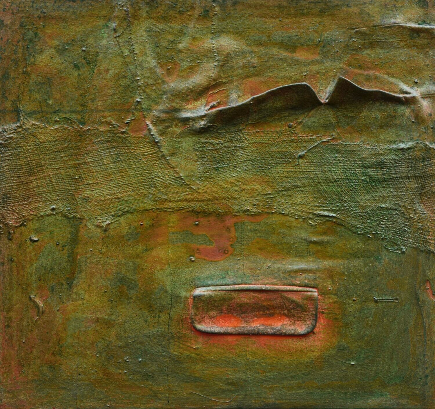 Collage /  Acryilc  Painting / Clothes on Two fabrics  Canvas // Size : ca. 60 x 60 x 4 cm,