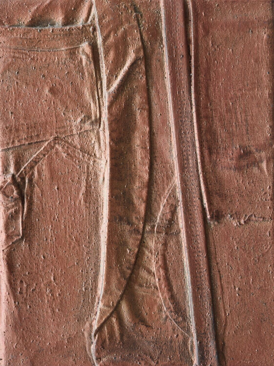 Collage  Clothes, collage &  acrylic With powder color pigment
 on   canvas  // Size: ca. 30 x 40 x 3 cm,