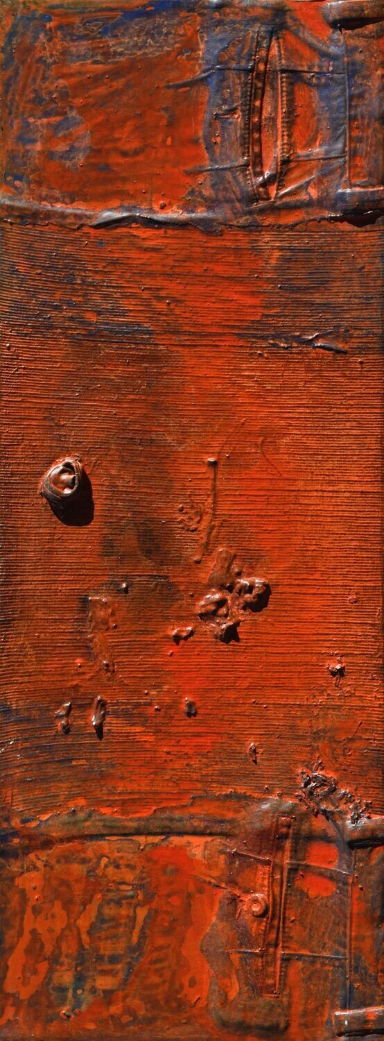 Collage  Clothes, Acrylic  With powder color pigment on Canvas on a wooden frame // Size: ca. 25 x 80 x 4 cm,