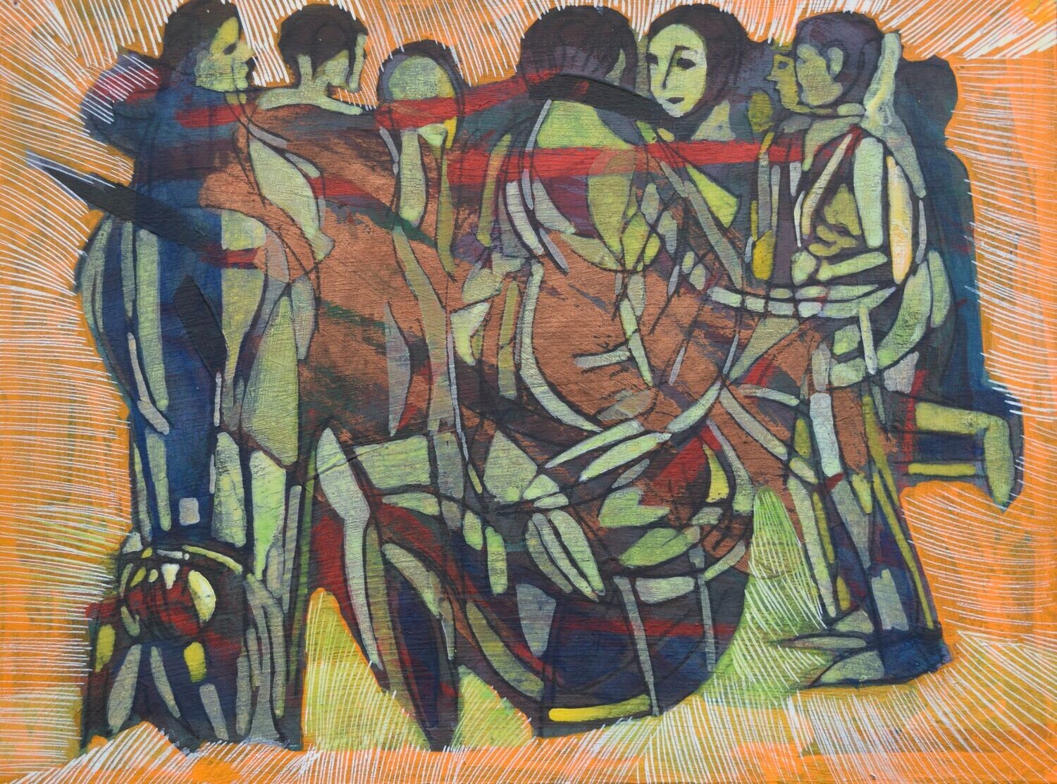 Acrylic on paper and their collage on canvas with wooden frame // Size: ca..30 x 40 x 4 cm