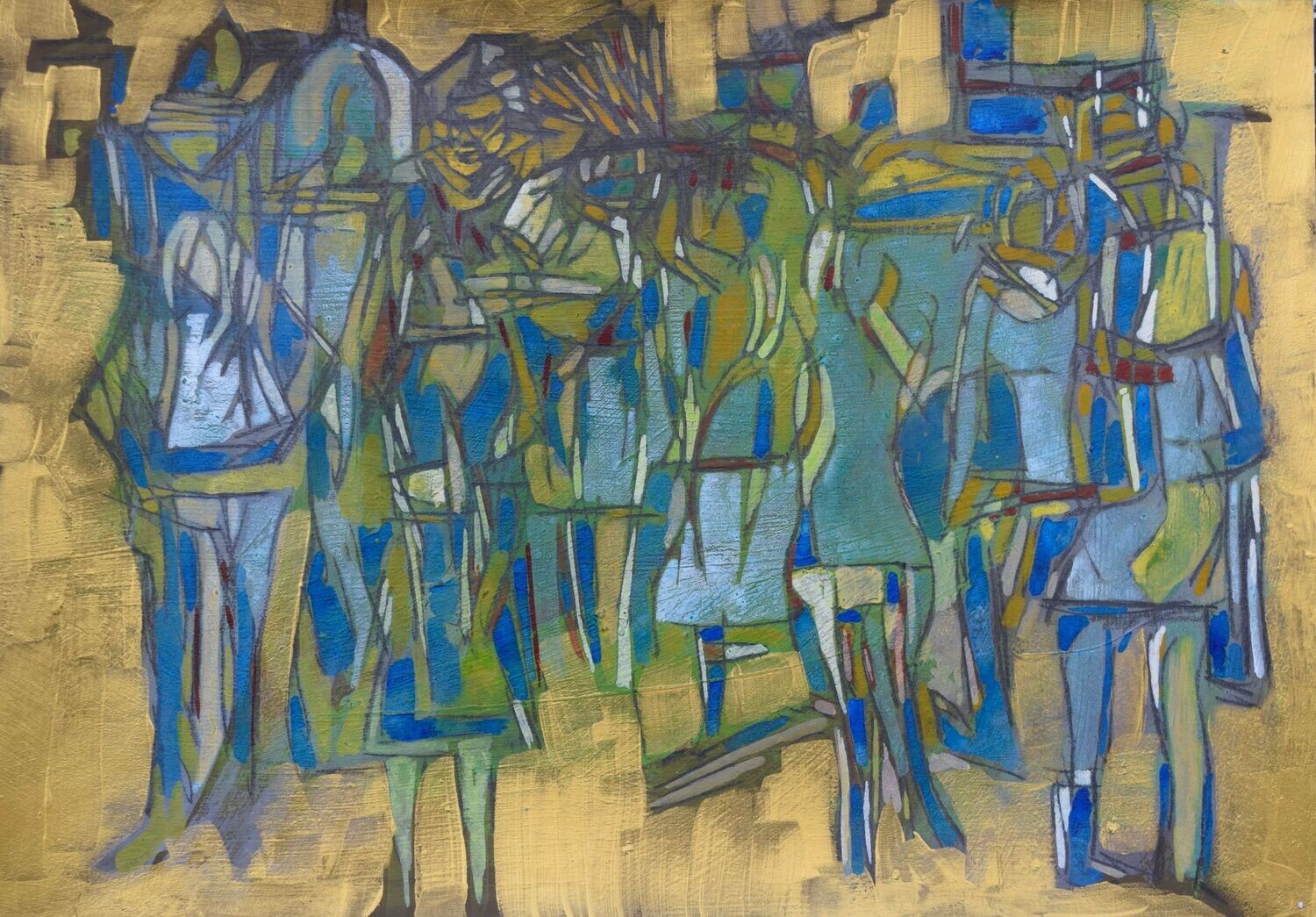 Acrylic on paper and their collage on canvas with wooden frame // Size: ca..30 x 40 x 4 cm