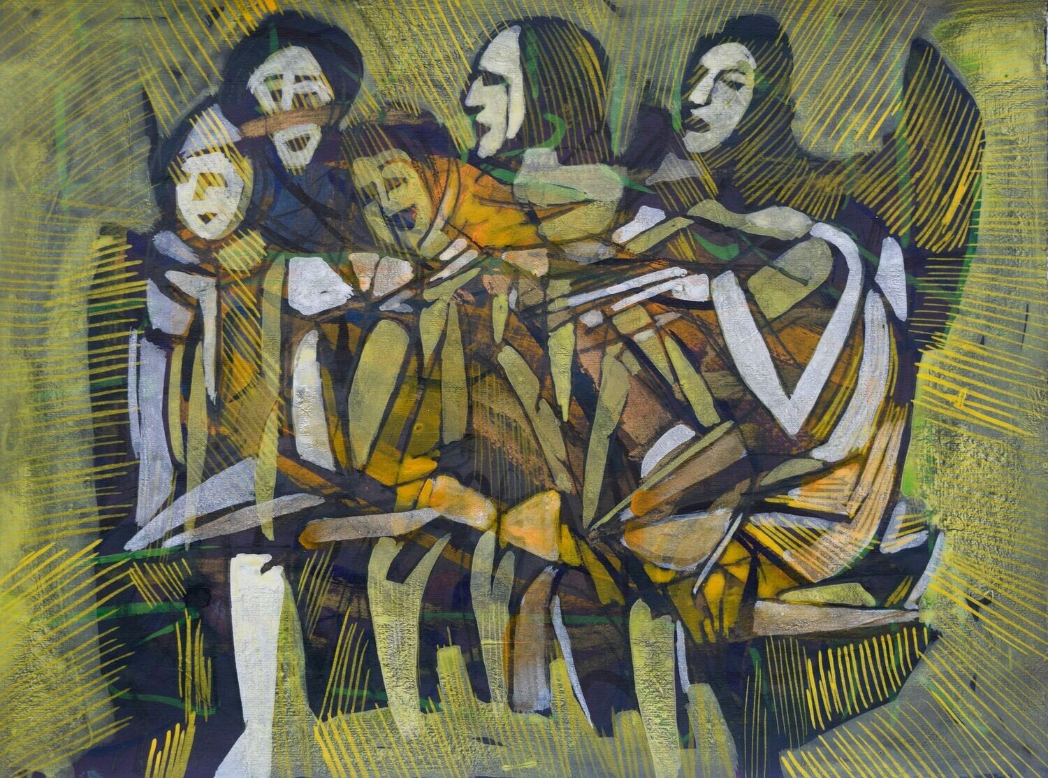 Acrylic on paper and their collage on canvas with wooden frame // Size: ca..30 x 40 x 4 cm