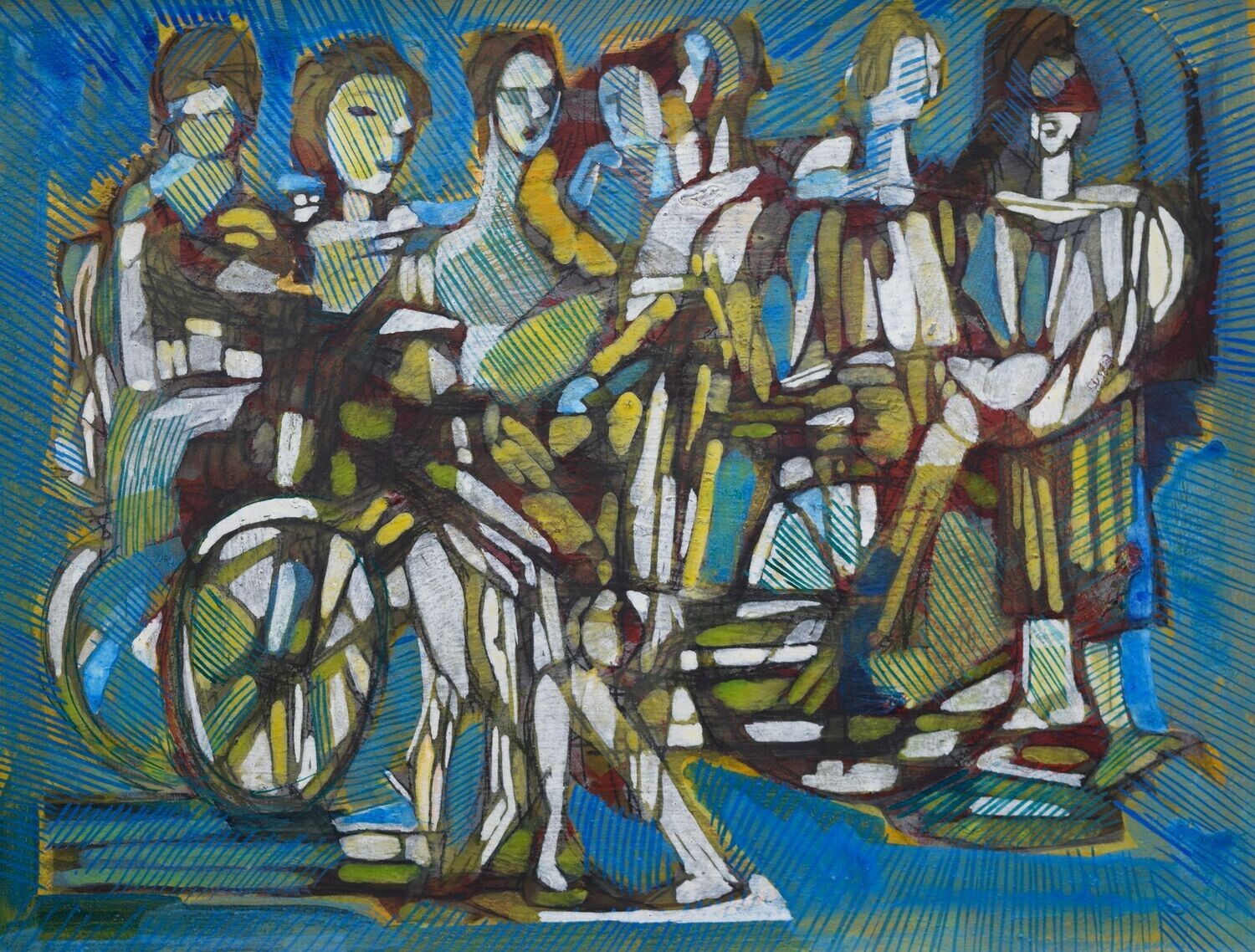 Acrylic on paper and their collage on canvas with wooden frame // Size: ca..30 x 40 x 4 cm