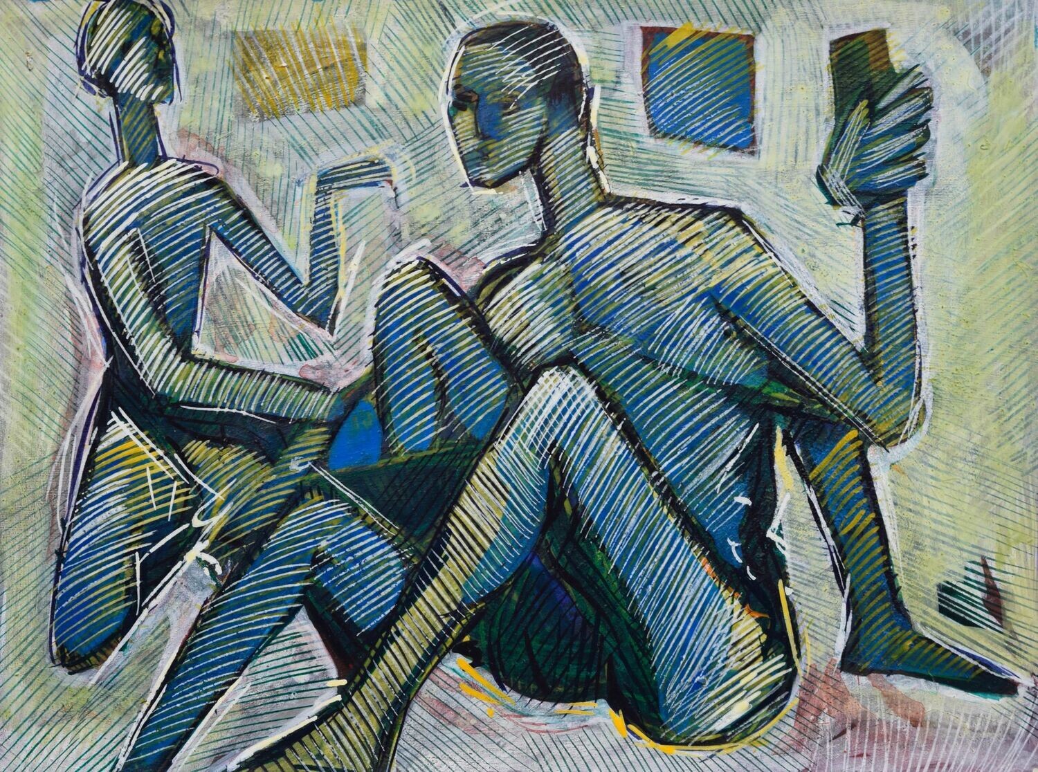 Acrylic on paper and their collage on canvas with wooden frame // Size: ca..30 x 40 x 4 cm