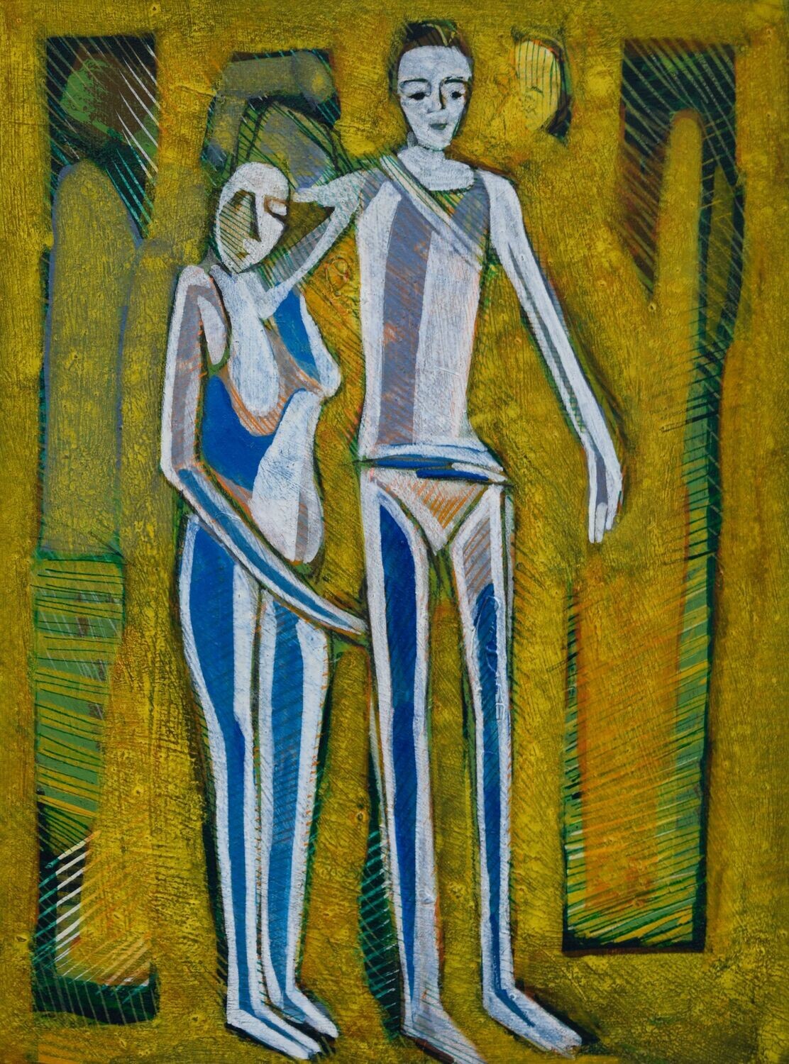 Acrylic on paper and their collage on canvas with wooden frame // Size: ca..30 x 40 x 4 cm