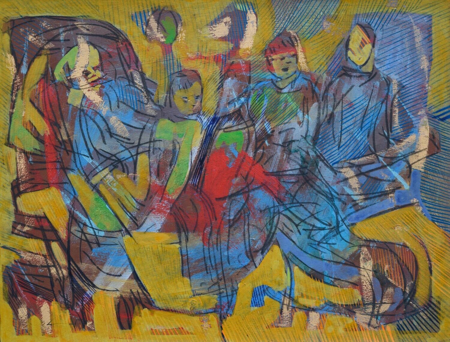 Acrylic on paper and their collage on canvas with wooden frame // Size: ca..30 x 40 x 4 cm