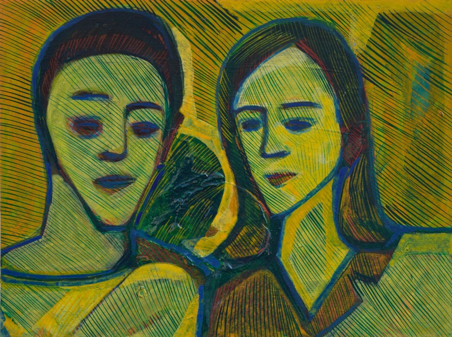 Acrylic on paper and their collage on canvas with wooden frame // Size: ca..30 x 40 x 4 cm