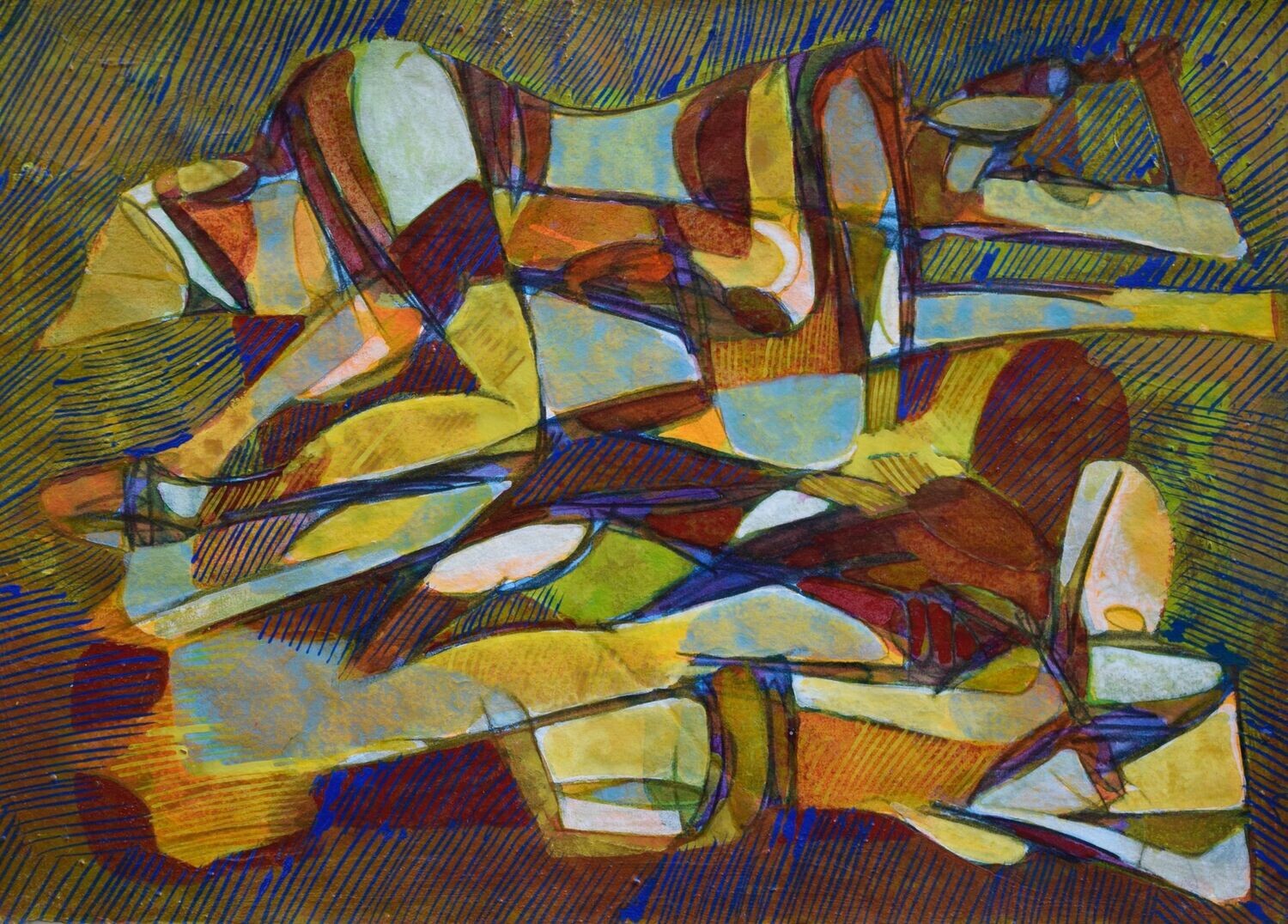 Acrylic on paper and their collage on canvas with wooden frame // Size: ca..30 x 40 x 4 cm