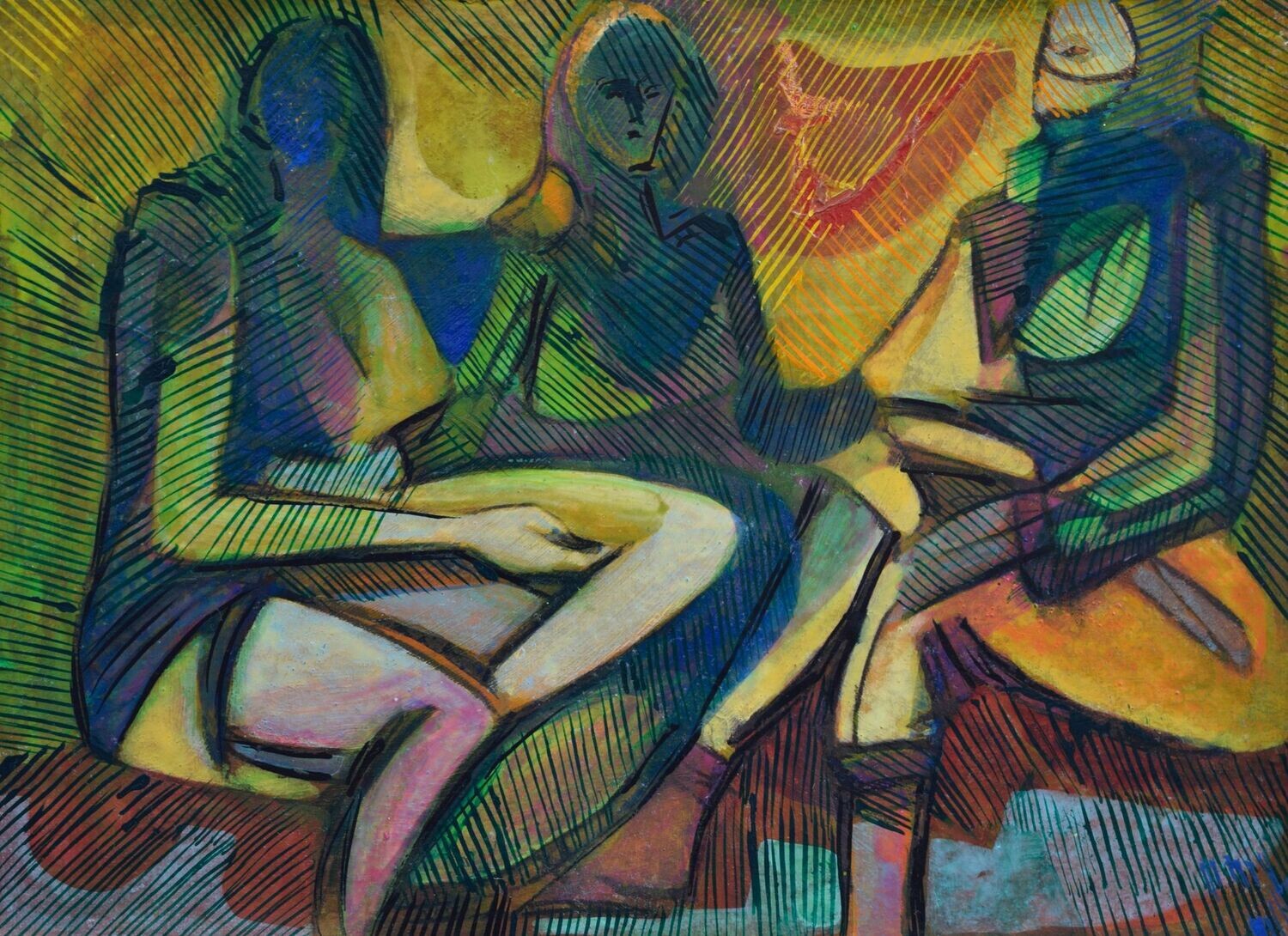 Acrylic on paper and their collage on canvas with wooden frame // Size: ca..30 x 40 x 4 cm