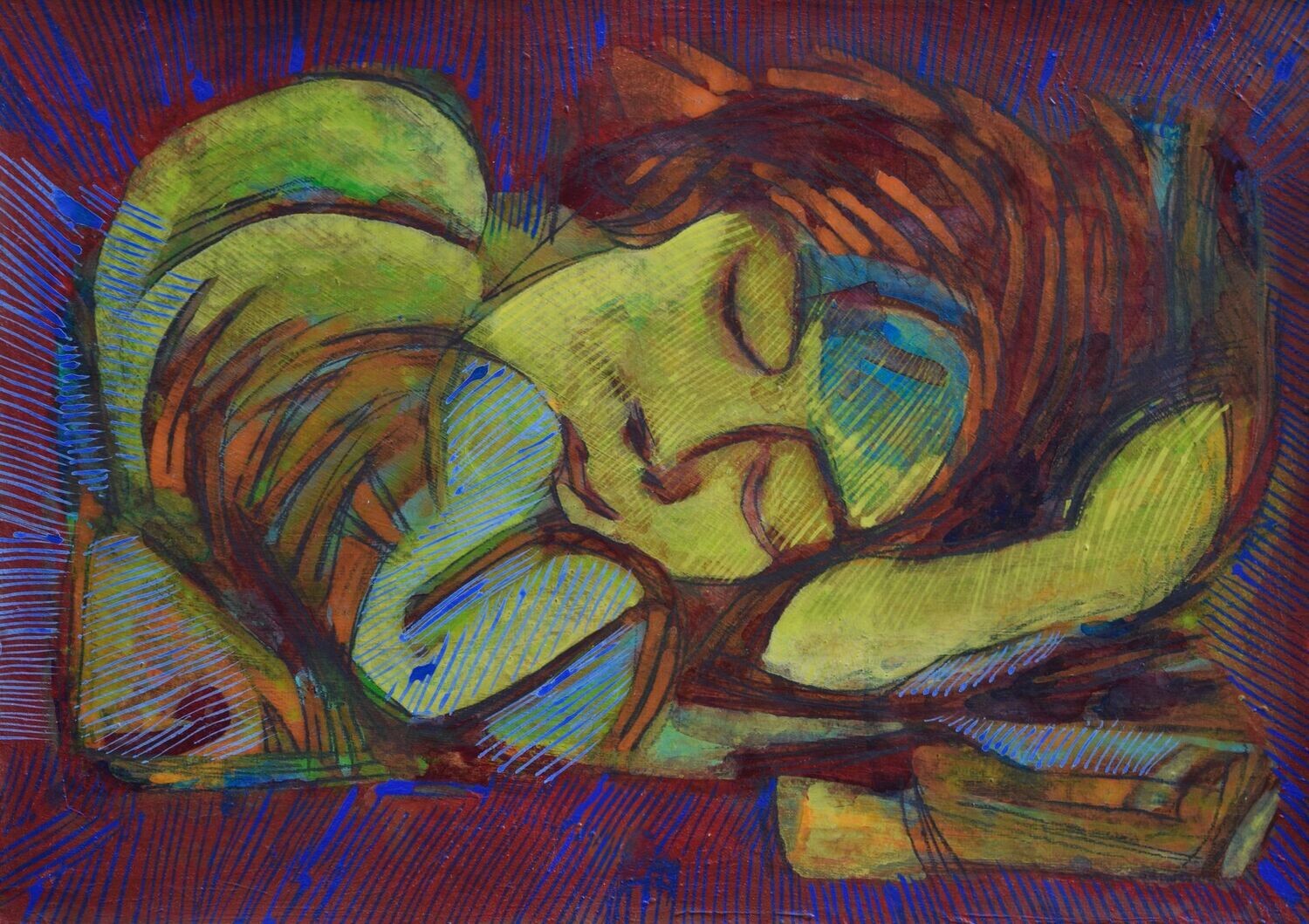 Acrylic on paper and their collage on canvas with wooden frame // Size: ca..30 x 40 x 4 cm