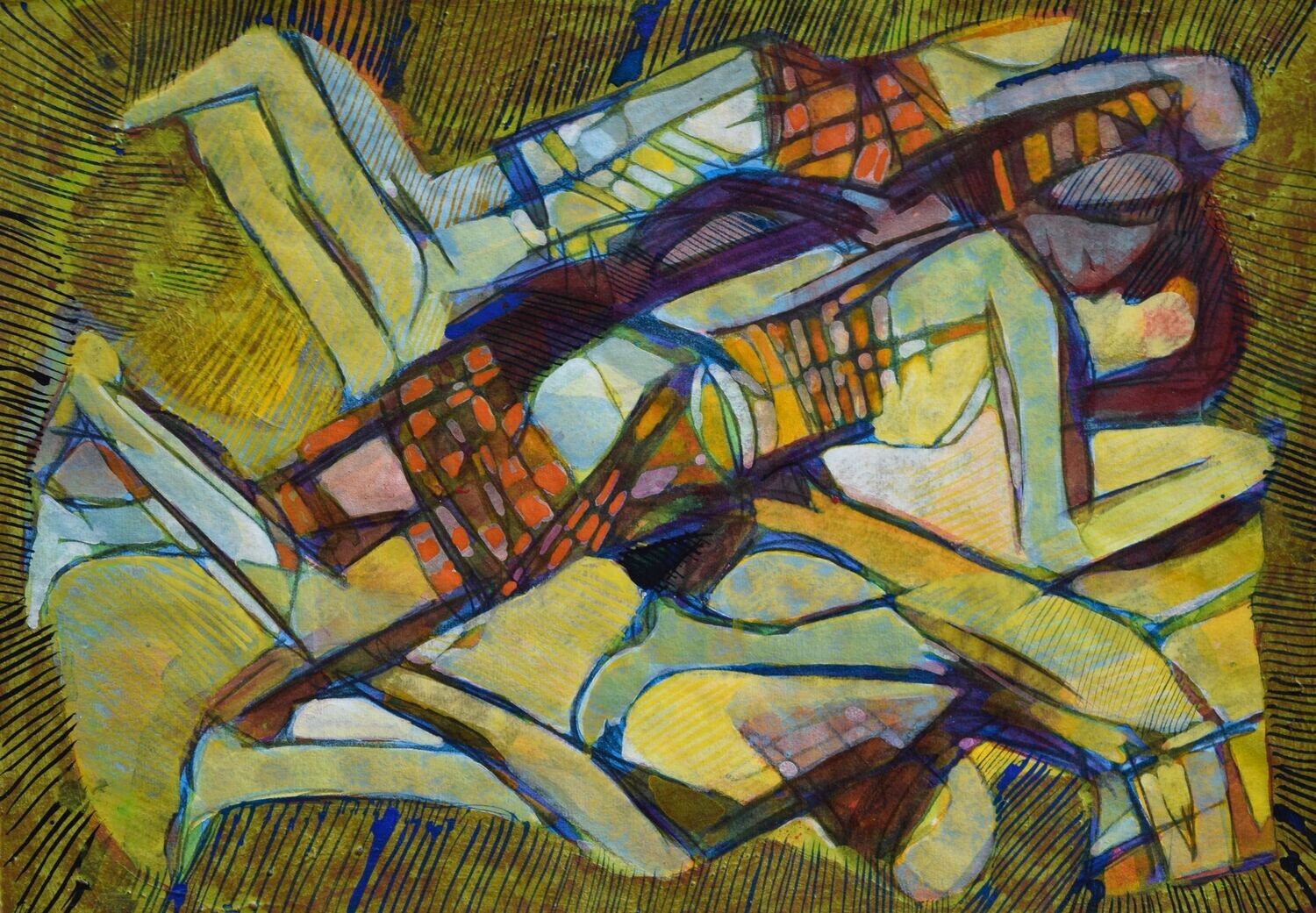 Acrylic on paper and their collage on canvas with wooden frame // Size: ca..30 x 40 x 4 cm