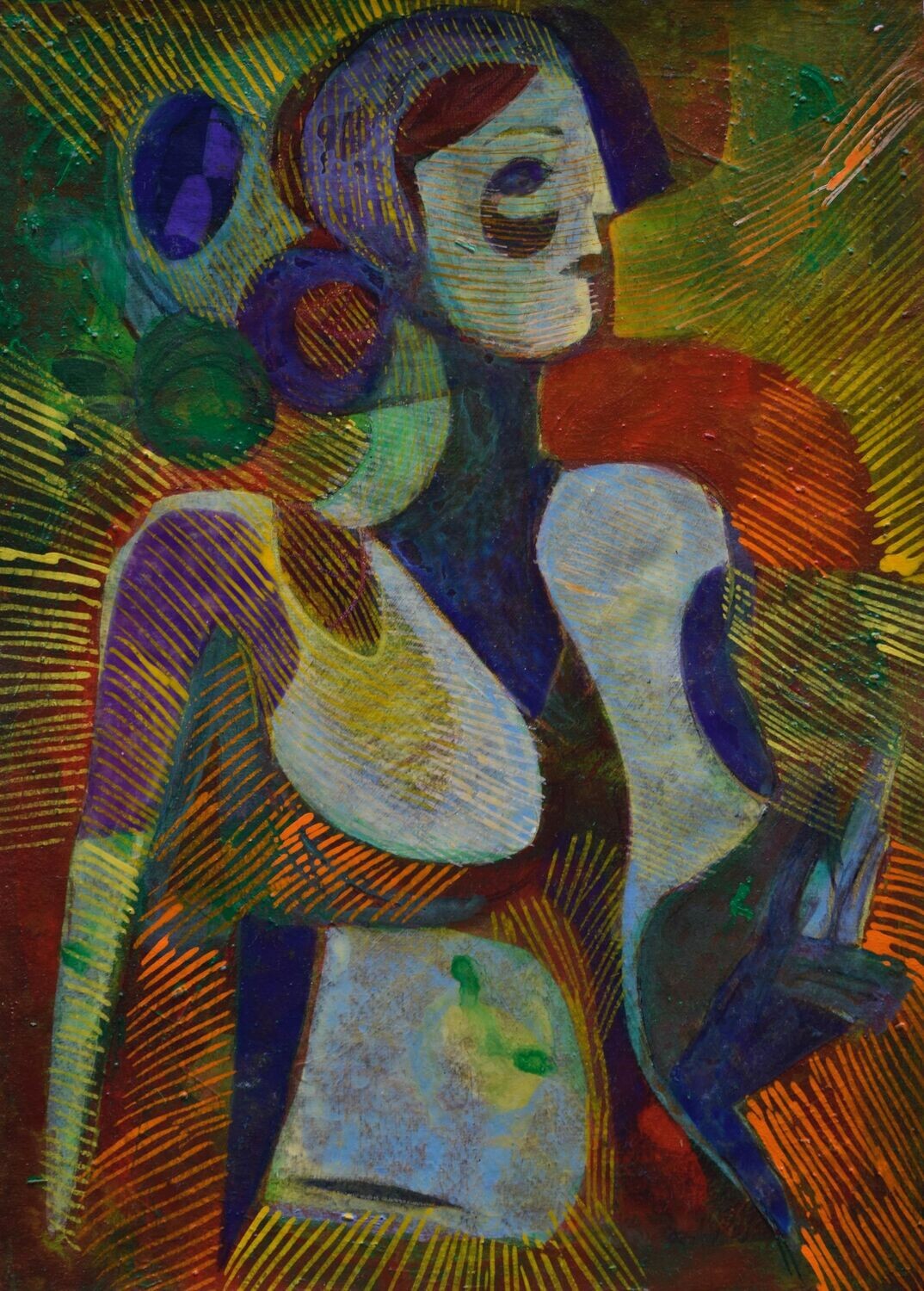 Acrylic on paper and their collage on canvas with wooden frame // Size: ca..30 x 40 x 4 cm