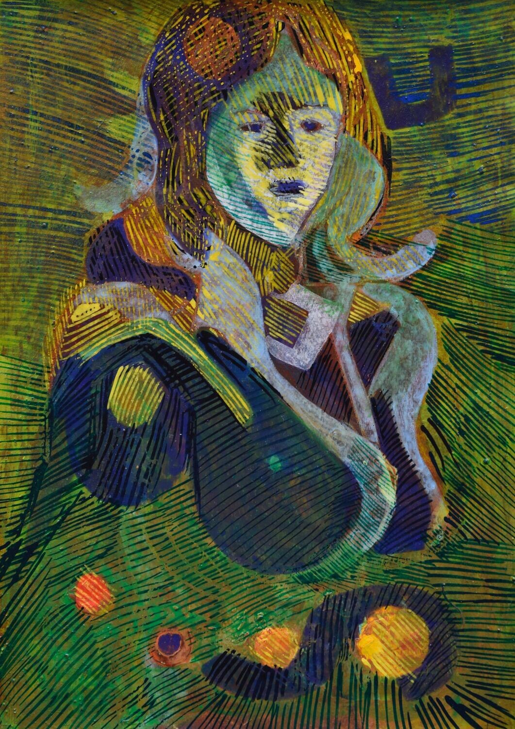 Acrylic on paper and their collage on canvas with wooden frame // Size: ca..30 x 40 x 4 cm