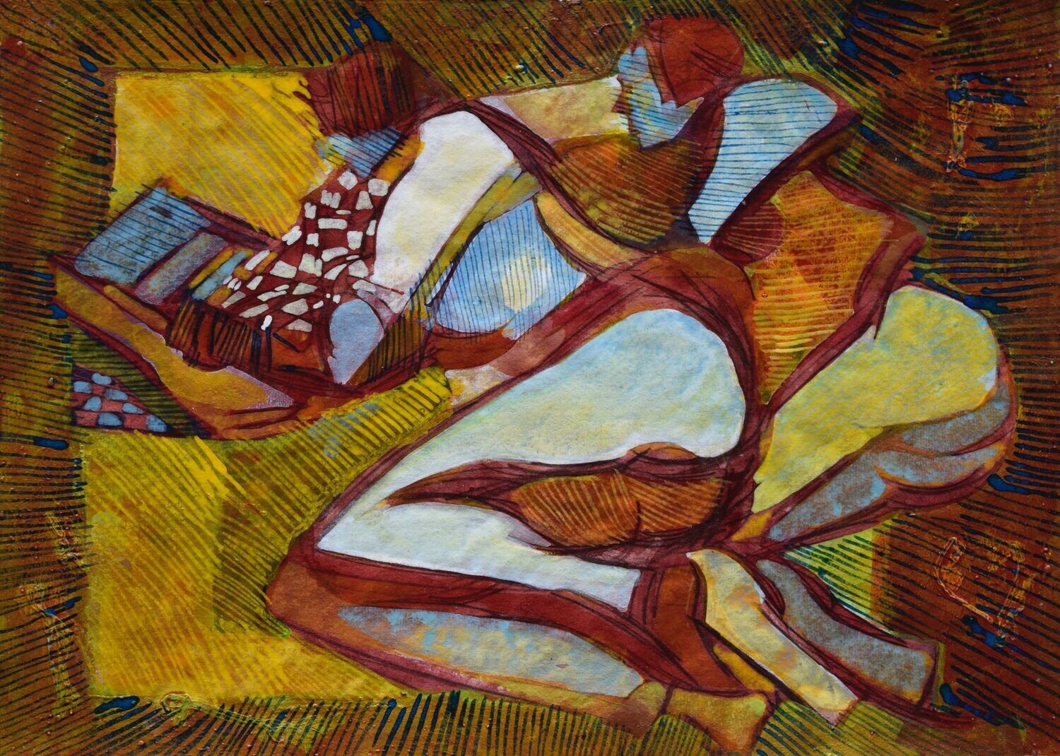 Acrylic on paper and their collage on canvas with wooden frame // Size: ca..30 x 40 x 4 cm