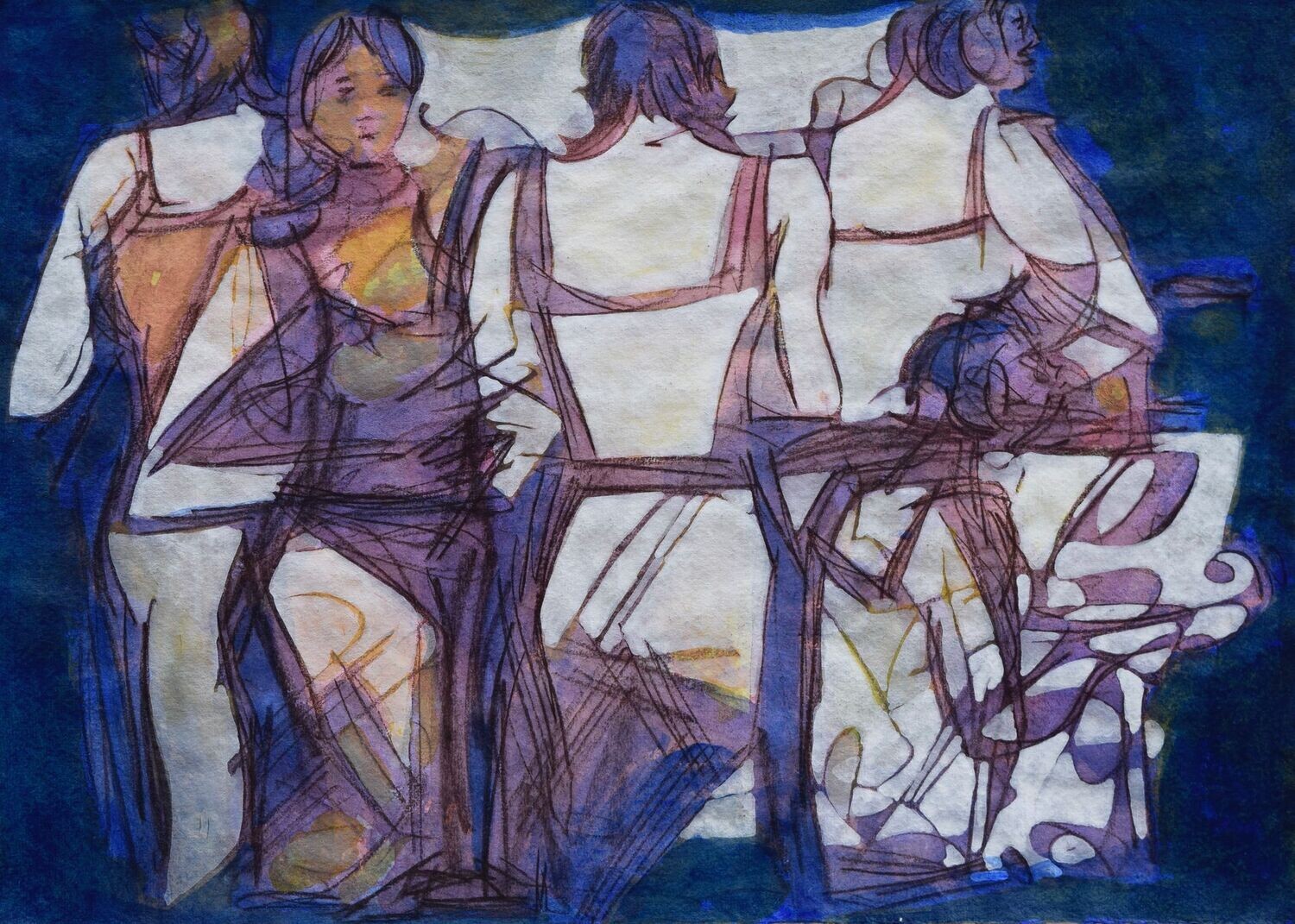 Acrylic on paper and their collage on canvas with wooden frame // Size: ca..30 x 40 x 4 cm