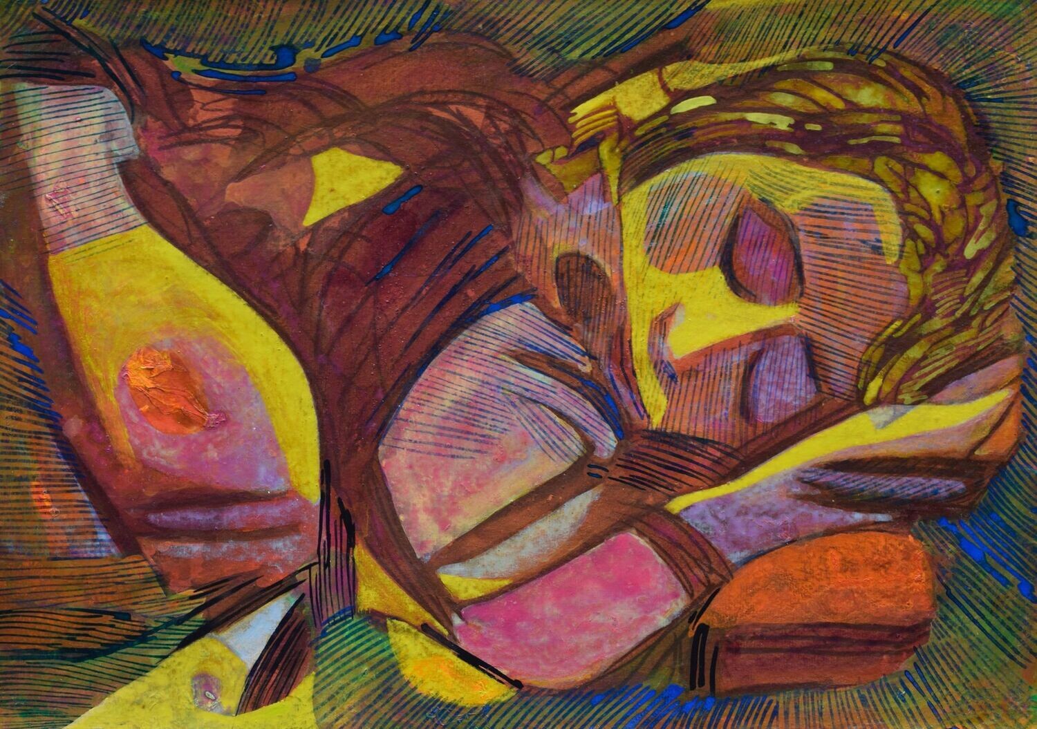 Acrylic on paper and their collage on canvas with wooden frame // Size: ca..30 x 40 x 4 cm