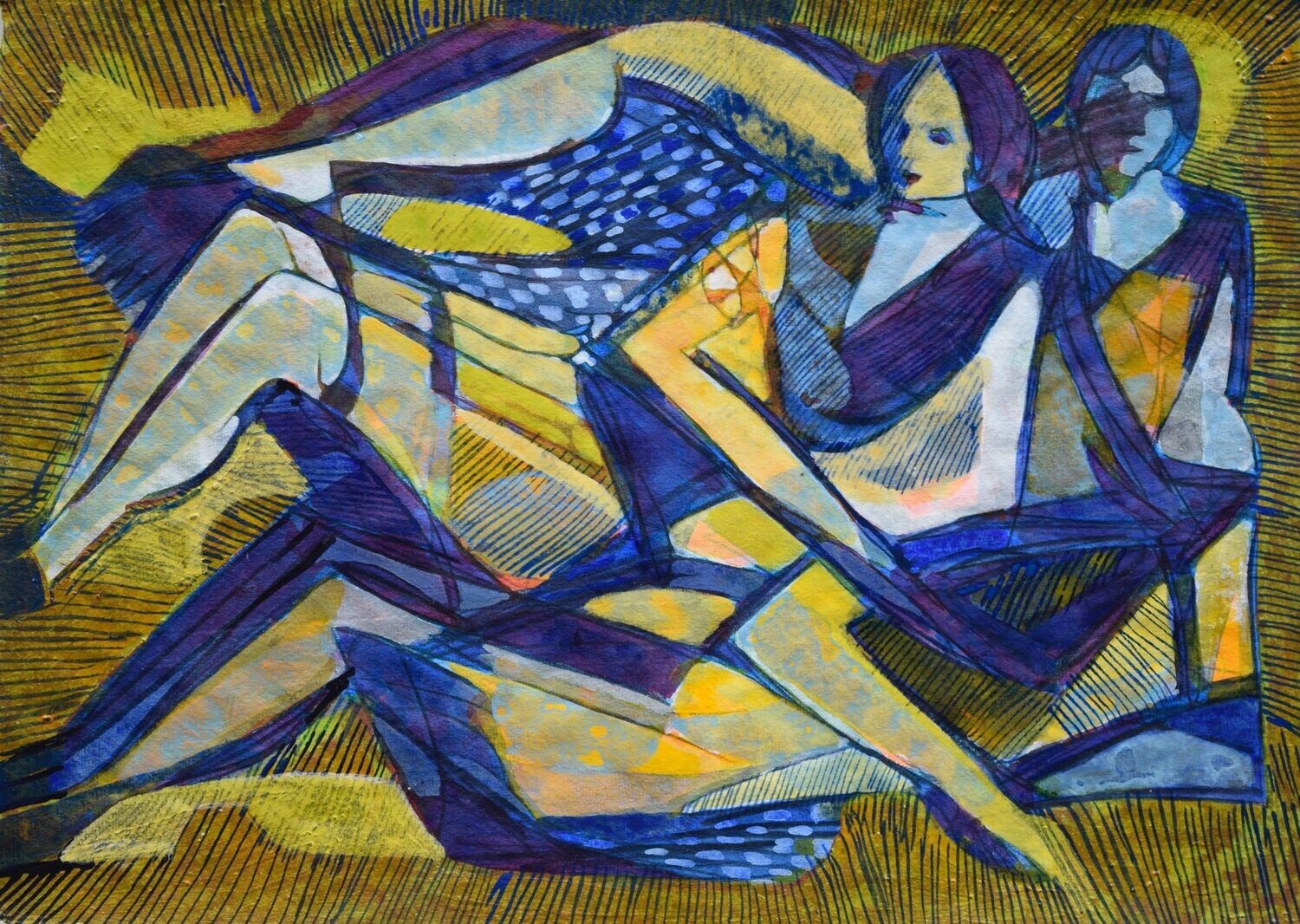 Acrylic on paper and their collage on canvas with wooden frame // Size: ca..30 x 40 x 4 cm