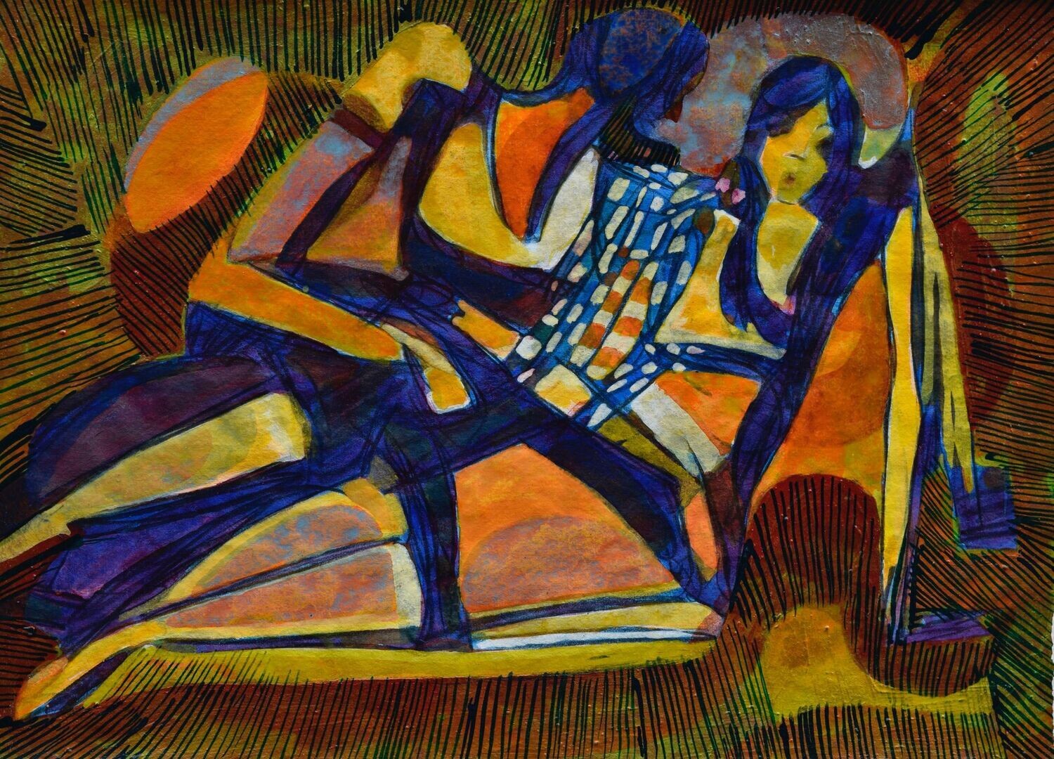 Acrylic on paper and their collage on canvas with wooden frame // Size: ca..30 x 40 x 4 cm