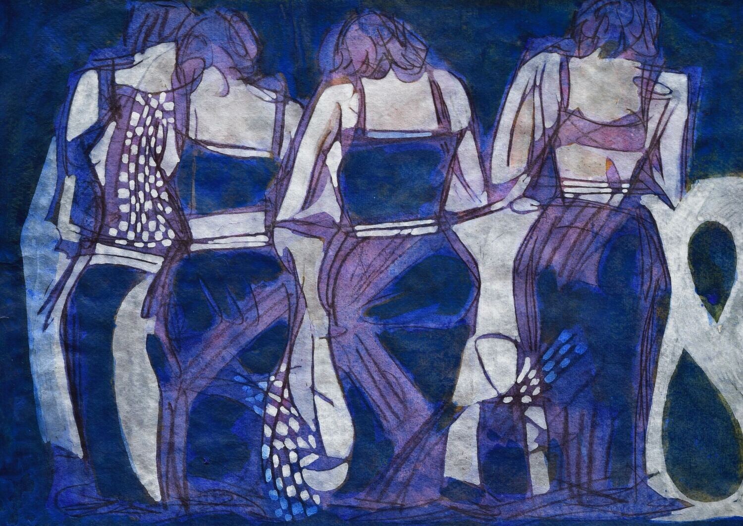 Acrylic on paper and their collage on canvas with wooden frame // Size: ca..30 x 40 x 4 cm