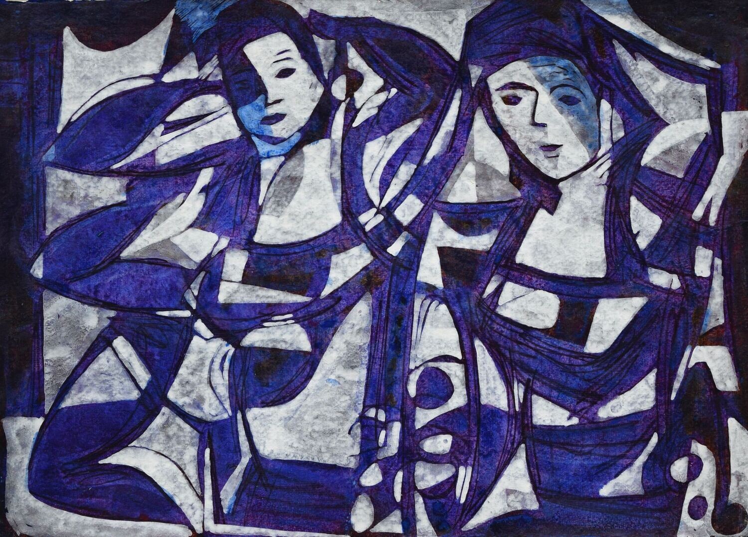Acrylic on paper and their collage on canvas with wooden frame // Size: ca..30 x 40 x 4 cm
