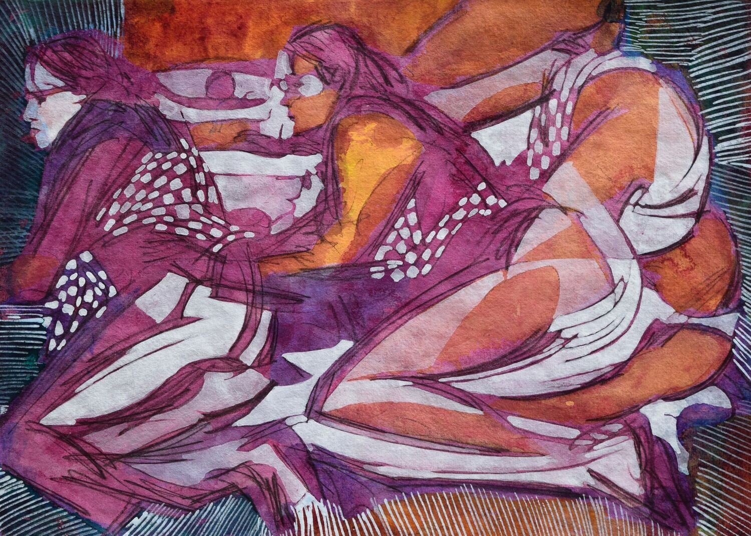 Acrylic on paper and their collage on canvas with wooden frame // Size: ca..30 x 40 x 4 cm