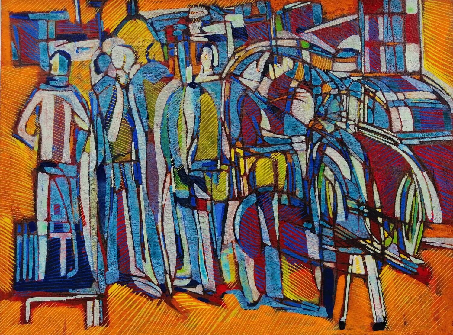 Acrylic on paper and their collage on canvas with wooden frame // Size: ca..30 x 40 x 4 cm