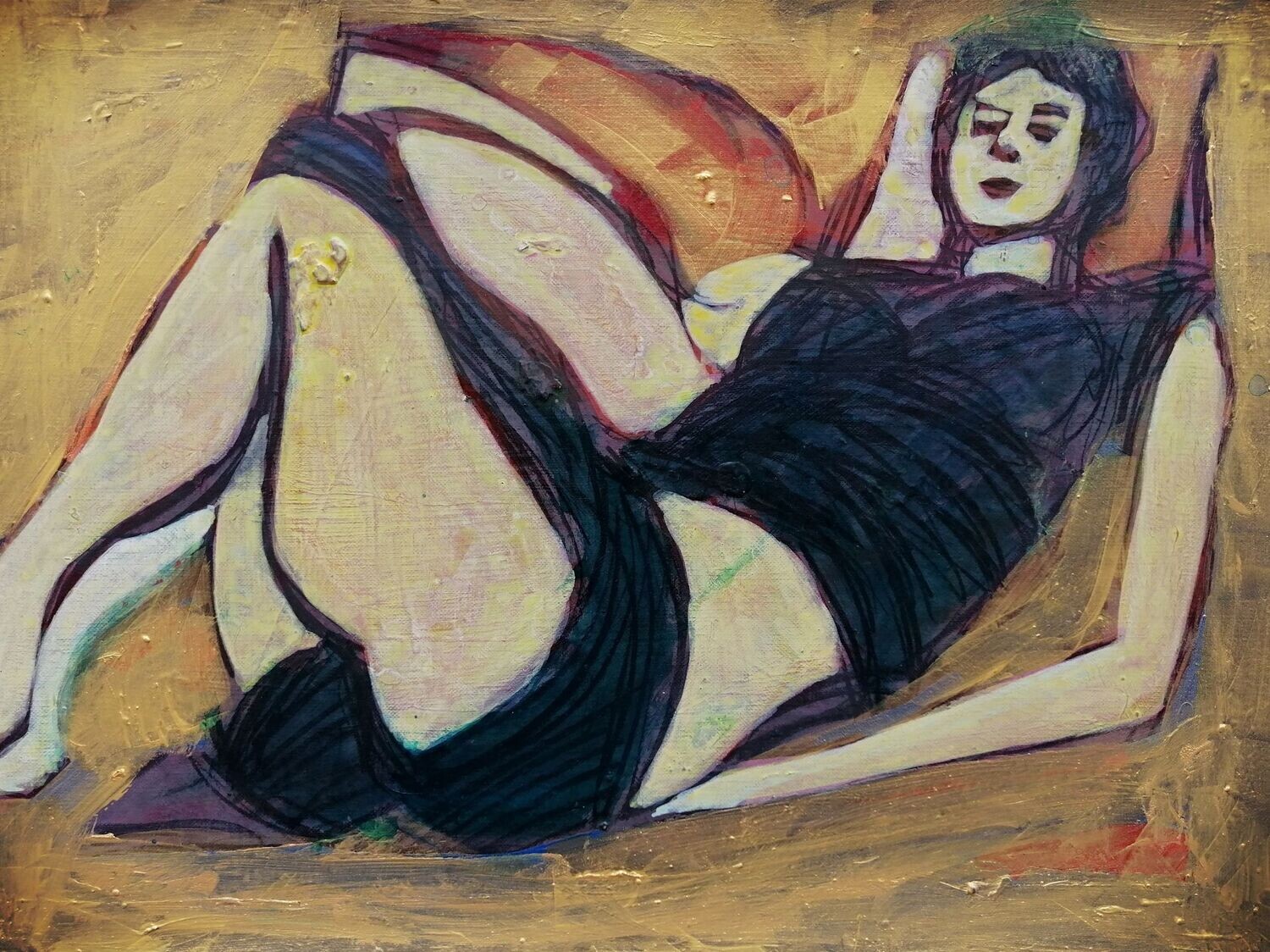 Acrylic on paper and their collage on canvas with wooden frame // Size: ca..30 x 40 x 4 cm