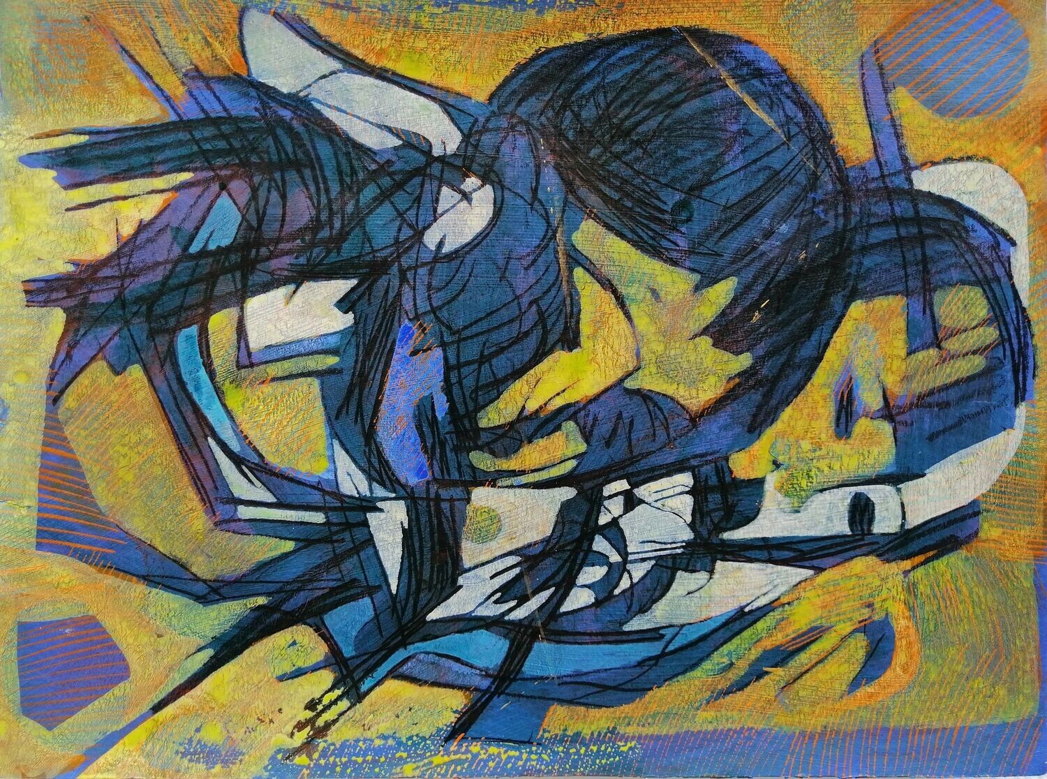 Acrylic on paper and their collage on canvas with wooden frame // Size: ca..30 x 40 x 4 cm