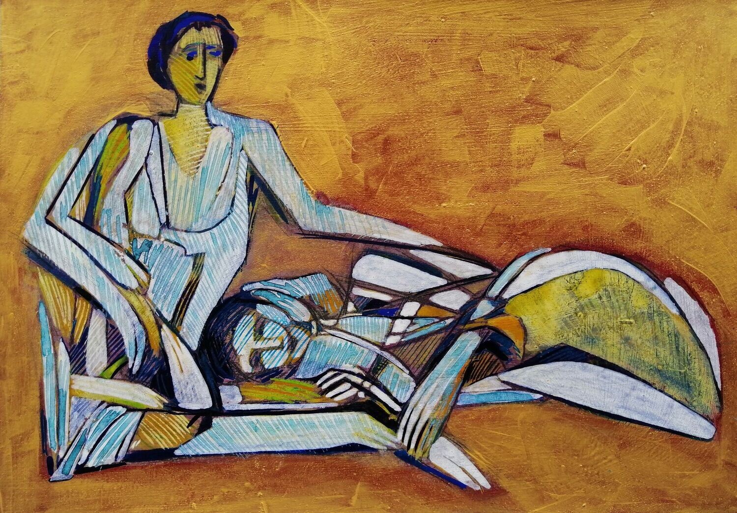 Acrylic on paper and their collage on canvas with wooden frame // Size: ca..30 x 40 x 4 cm