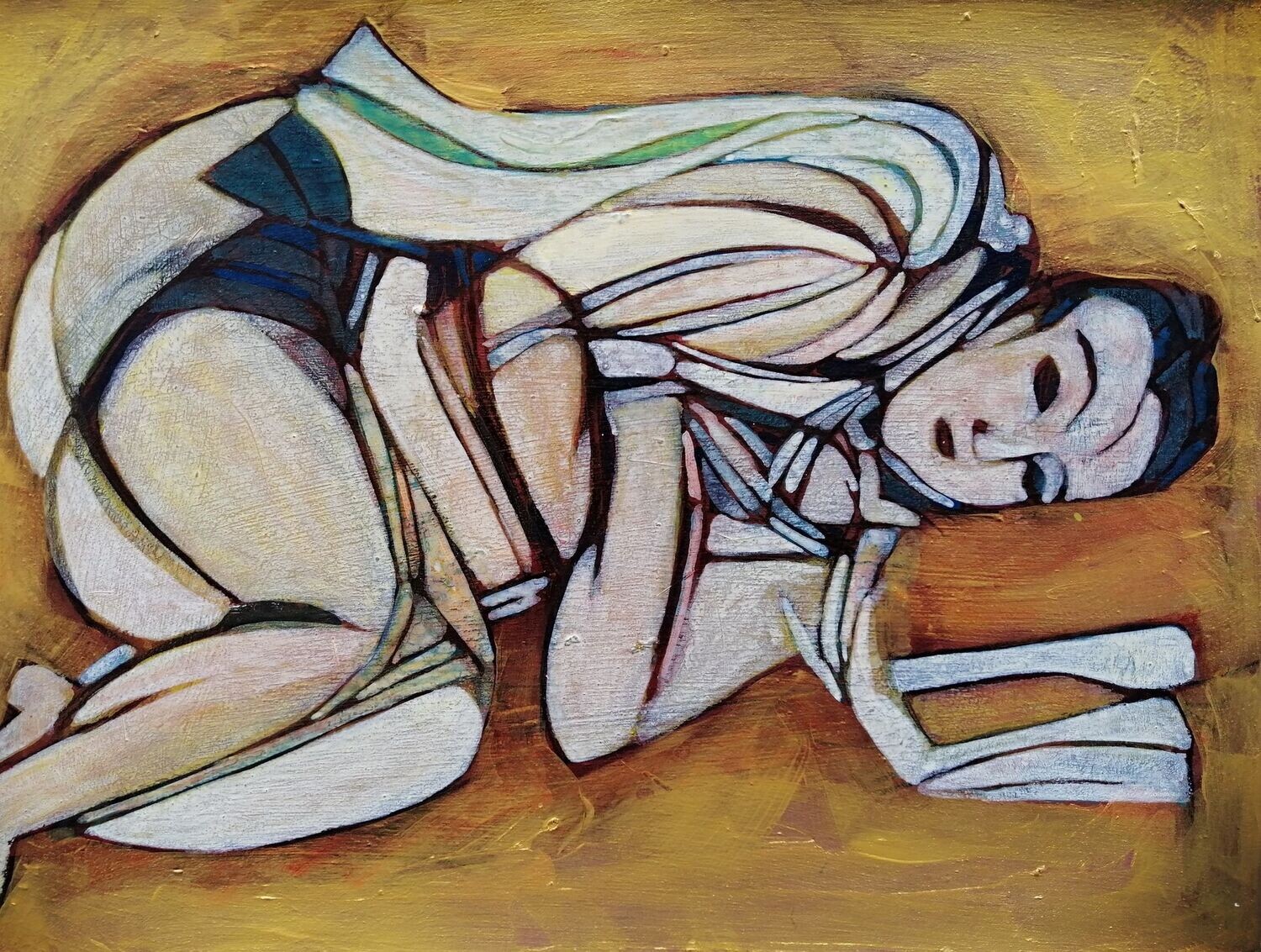 Acrylic on paper and their collage on canvas with wooden frame // Size: ca..30 x 40 x 4 cm